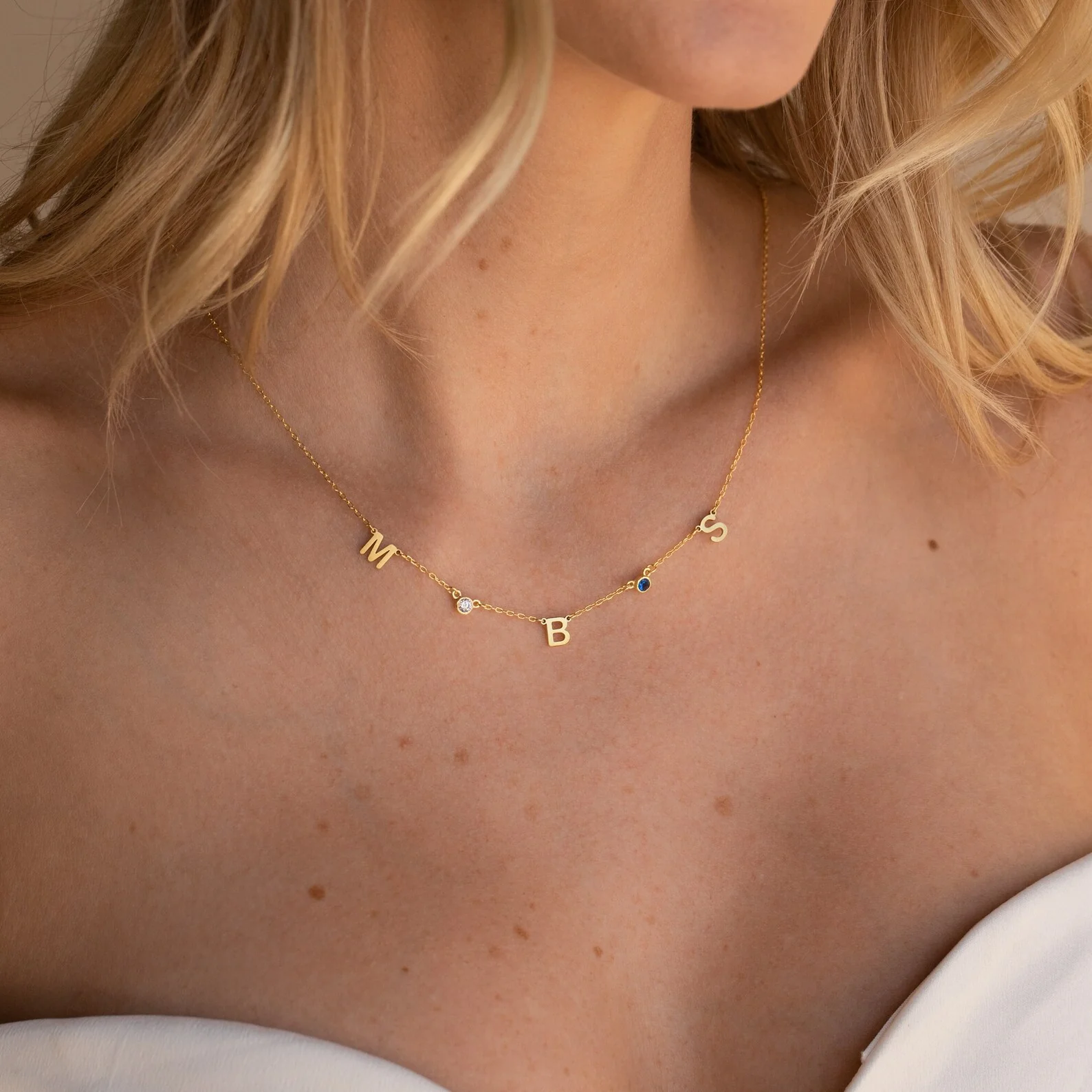 Alice Letter Birthstone Necklace - Image 2
