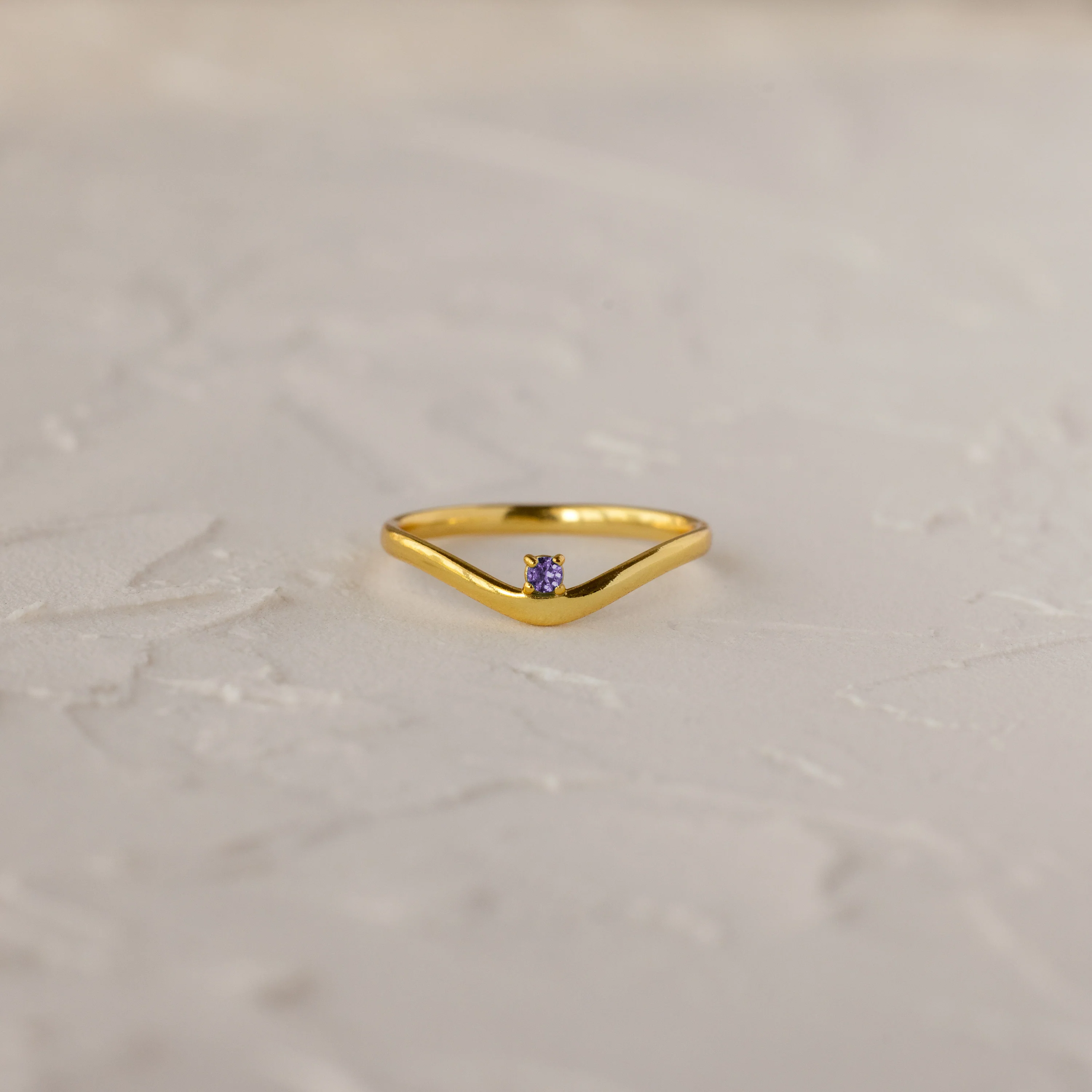 Birthstone Drop Curve Ring - Image 4