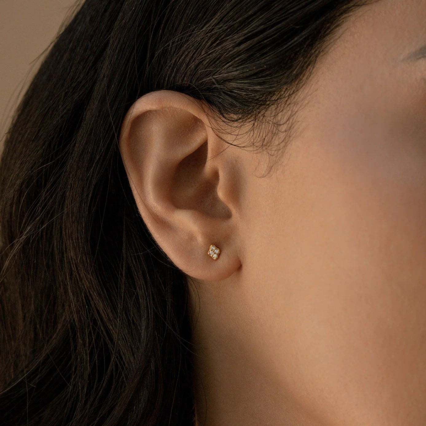 Avery Geometric Diamond Studs in 18K Gold