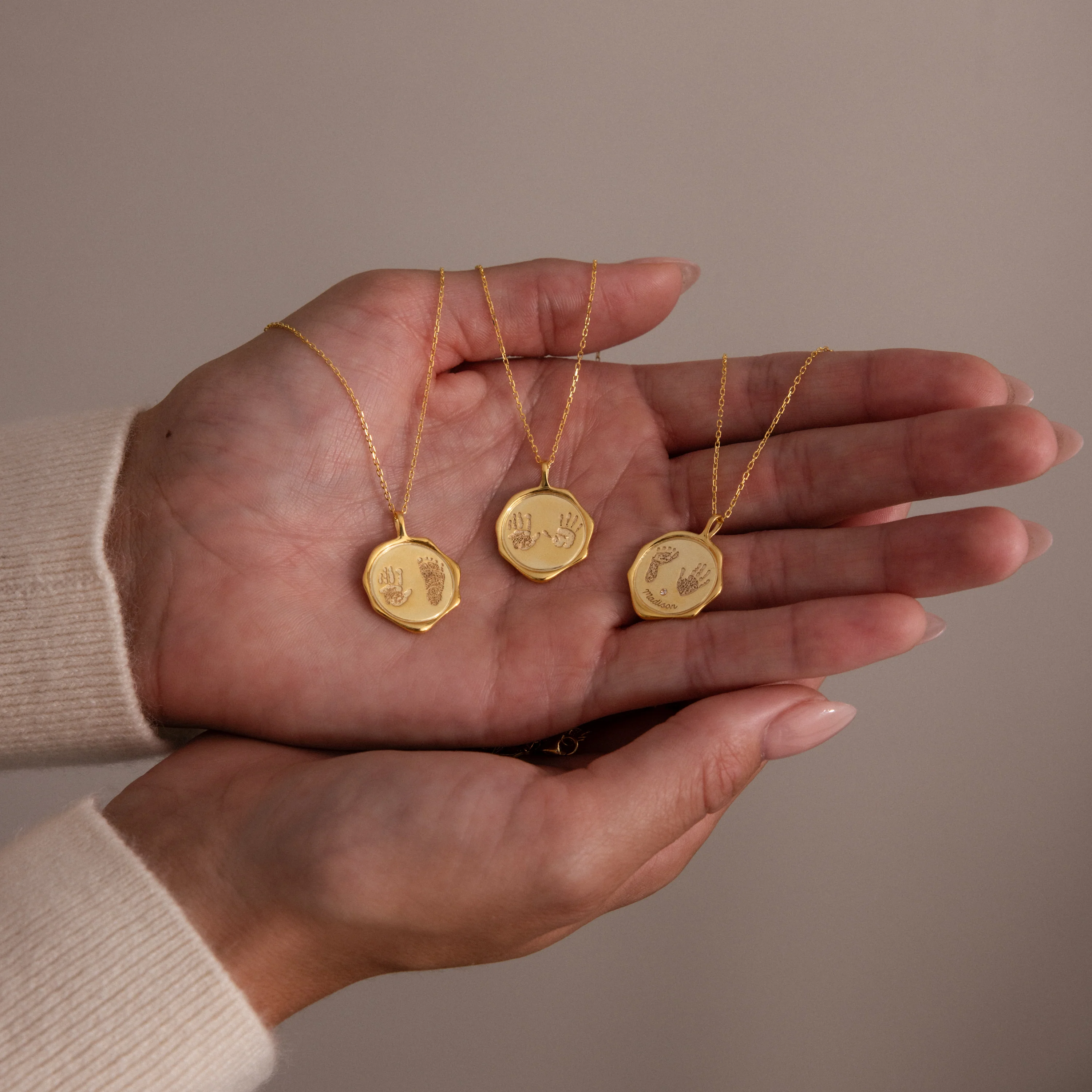 Baby Hand & Footprint Necklace - Image 7