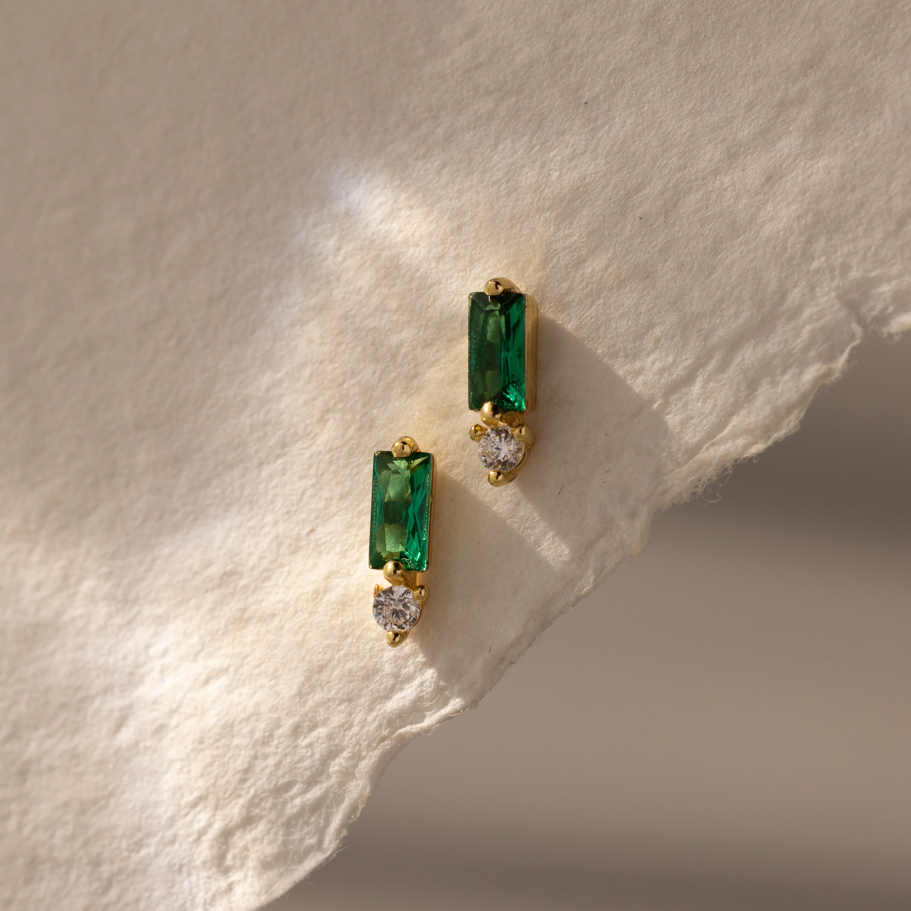 Baguette Birthstone Drop Studs - Image 7