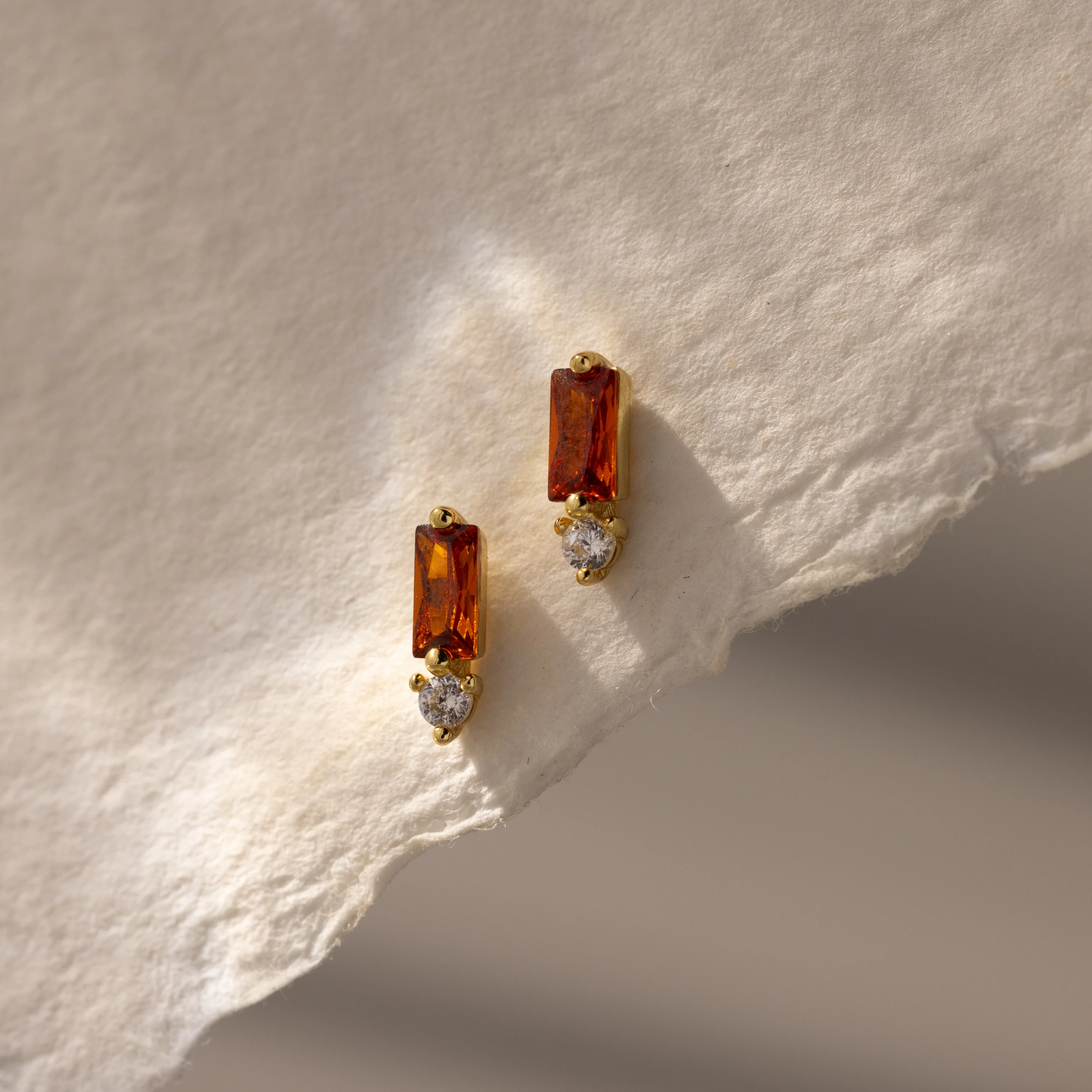 Baguette Birthstone Drop Studs - Image 16