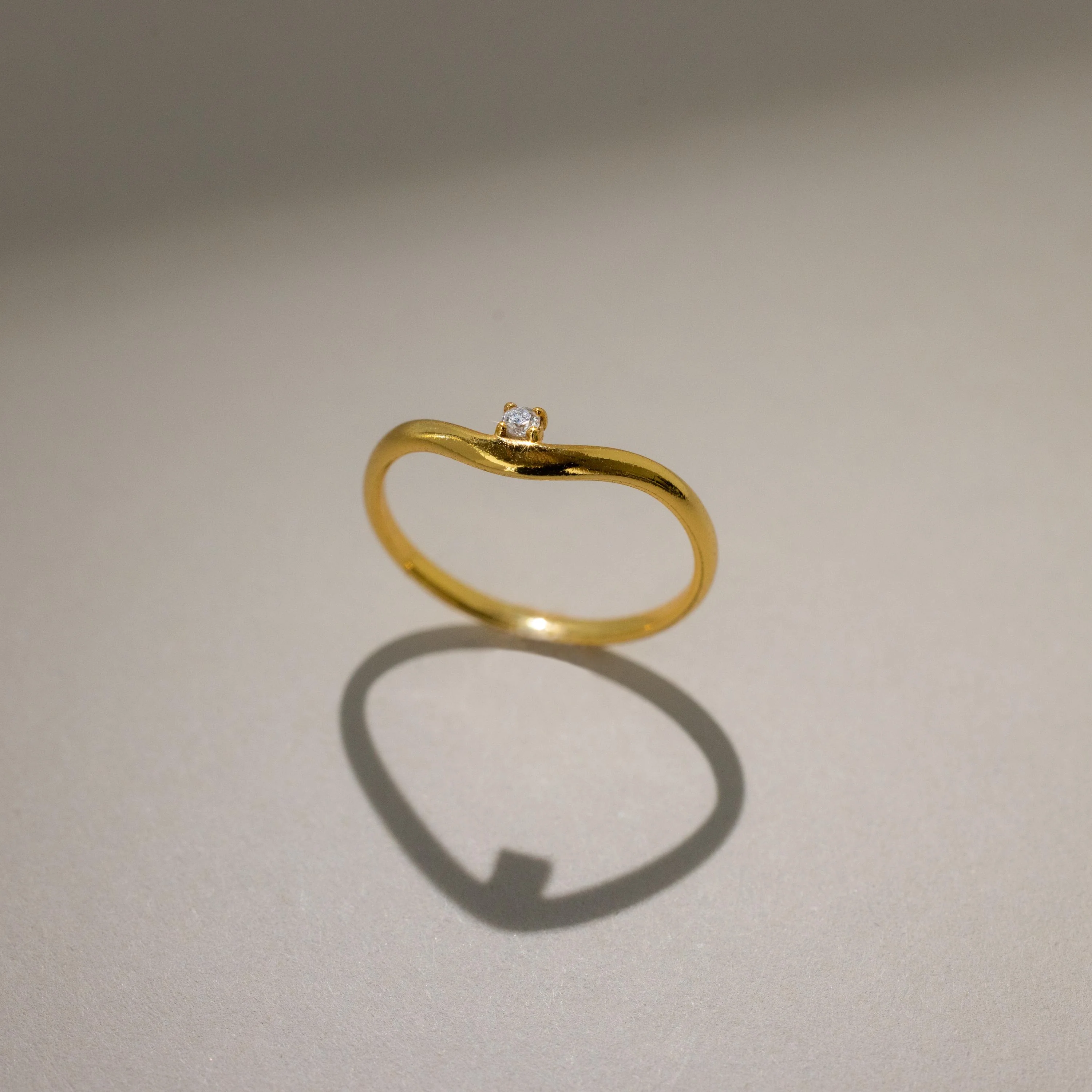 Birthstone Drop Curve Ring - Image 9
