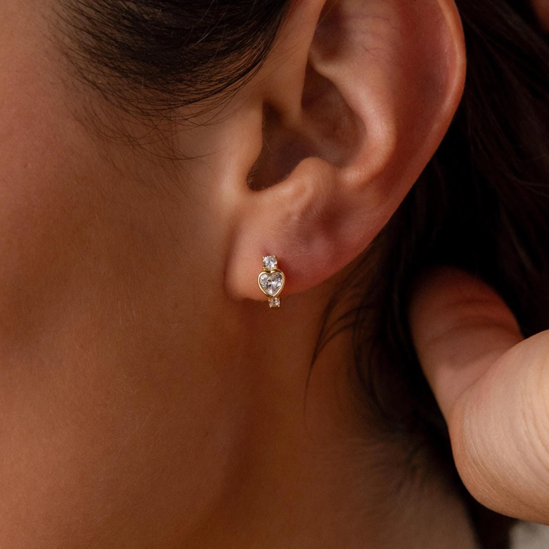 Ruby Heart Hoops - Image 3