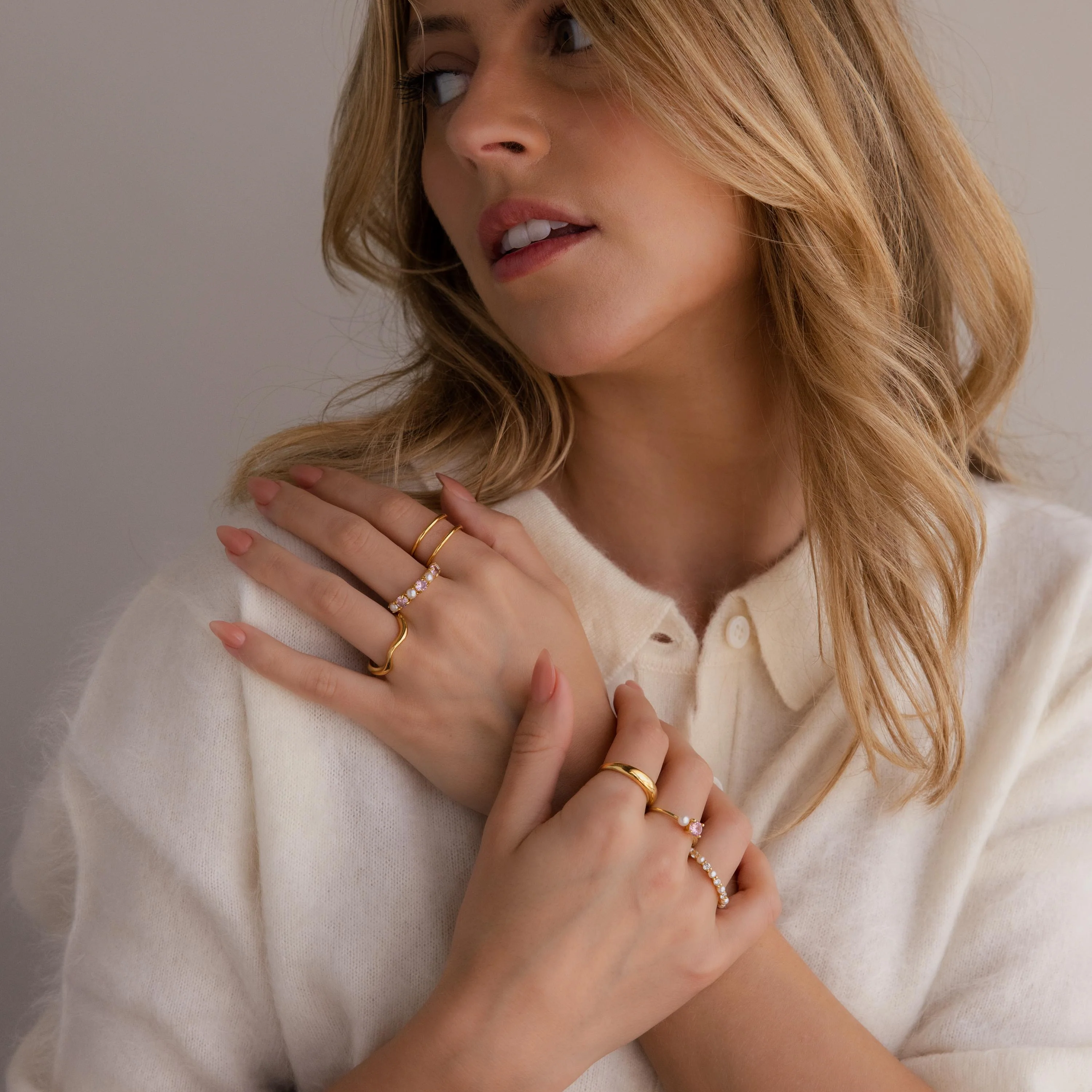 Birthstone & Pearl Lace Ring - Image 7