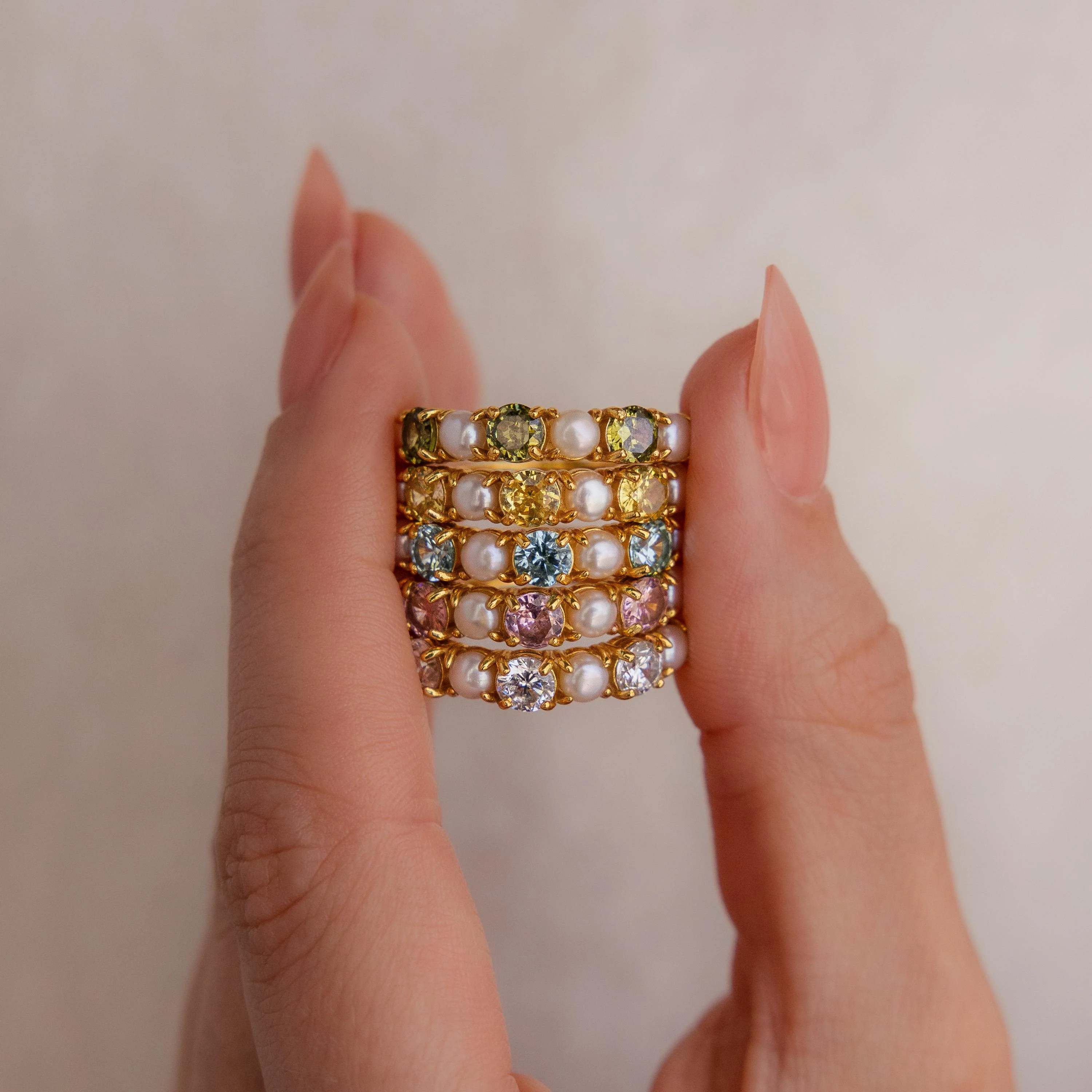 Birthstone & Pearl Lace Ring - Image 9