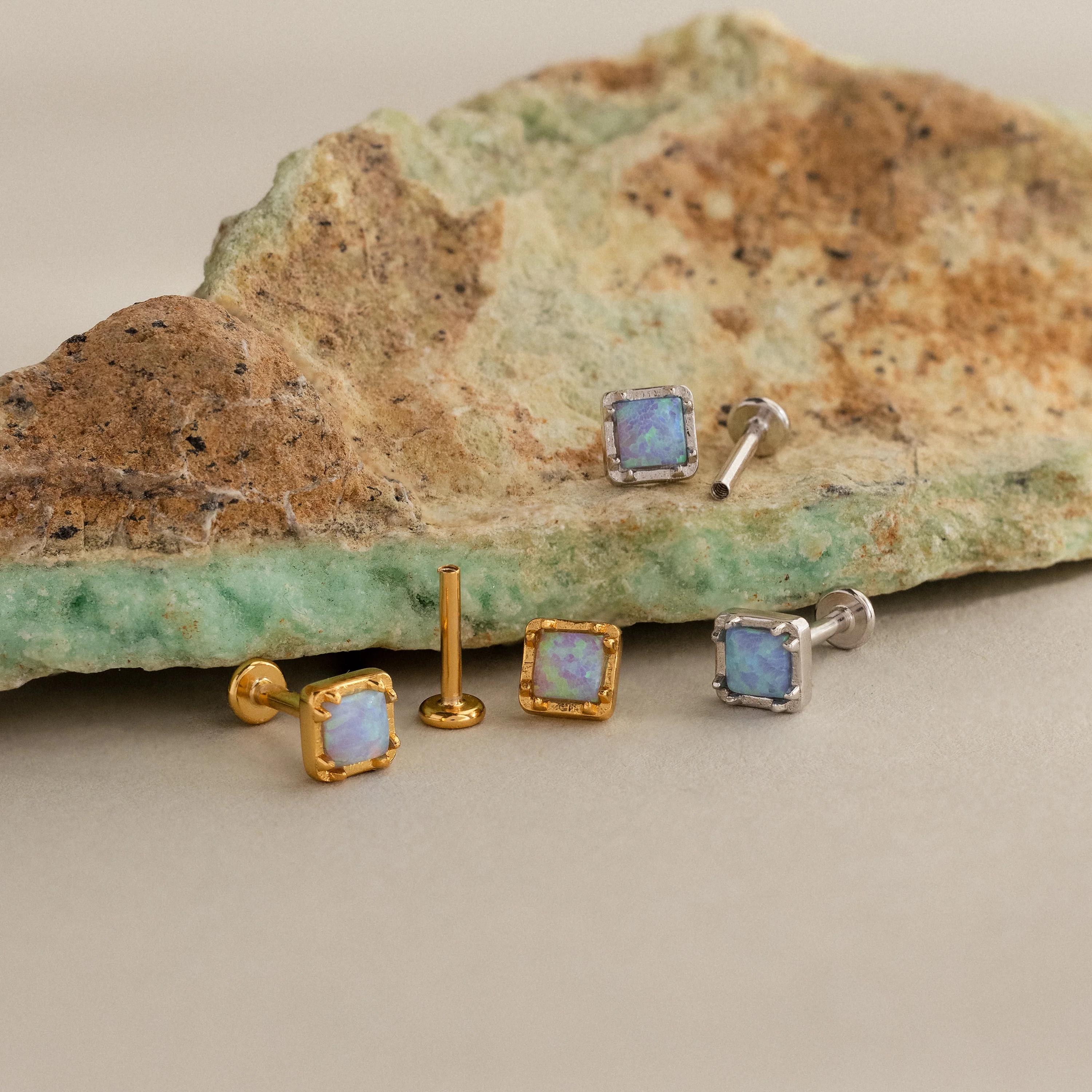 Blue Opal Prism Flatback Studs - Image 8