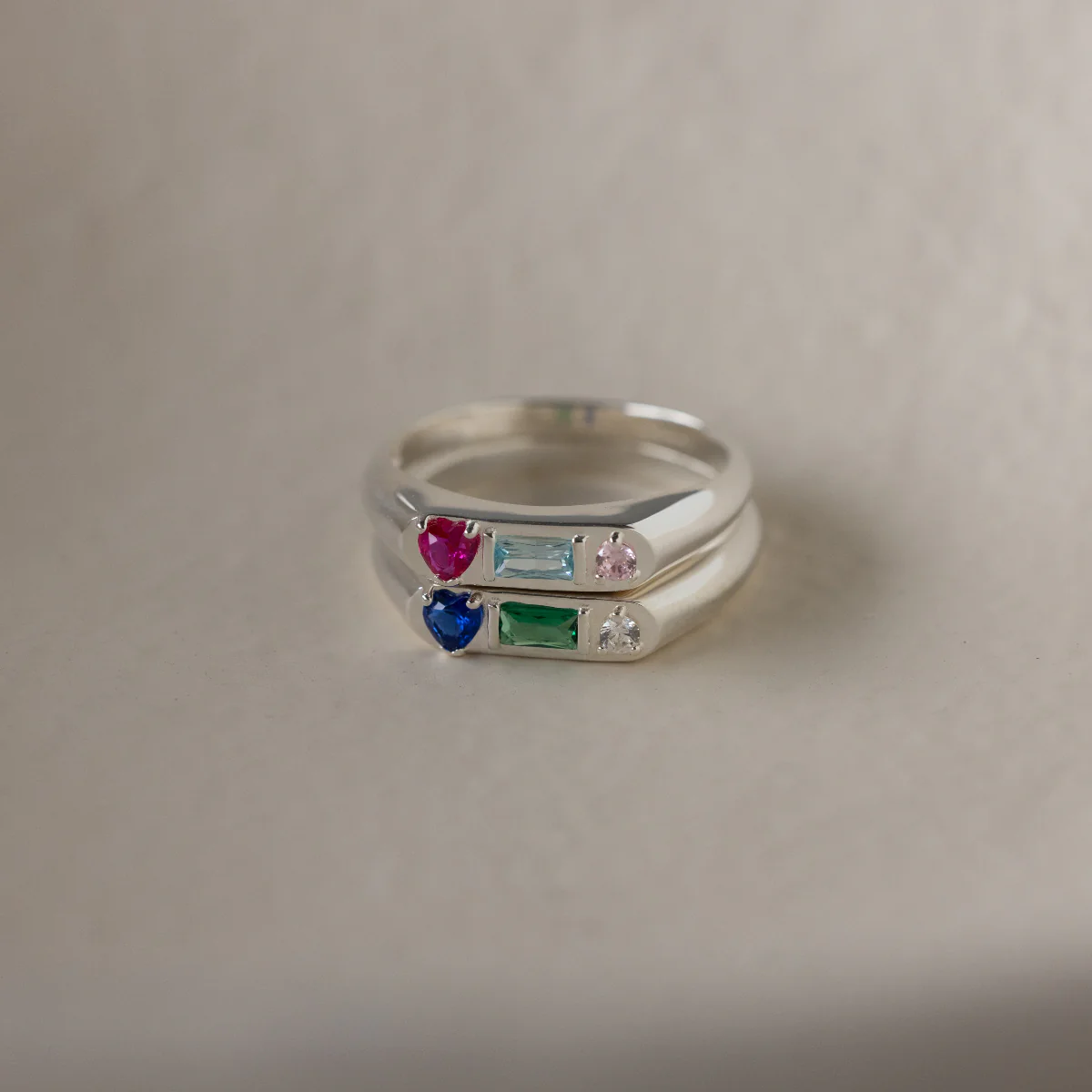 Bold Birthstone Signet Ring in Silver - Image 5