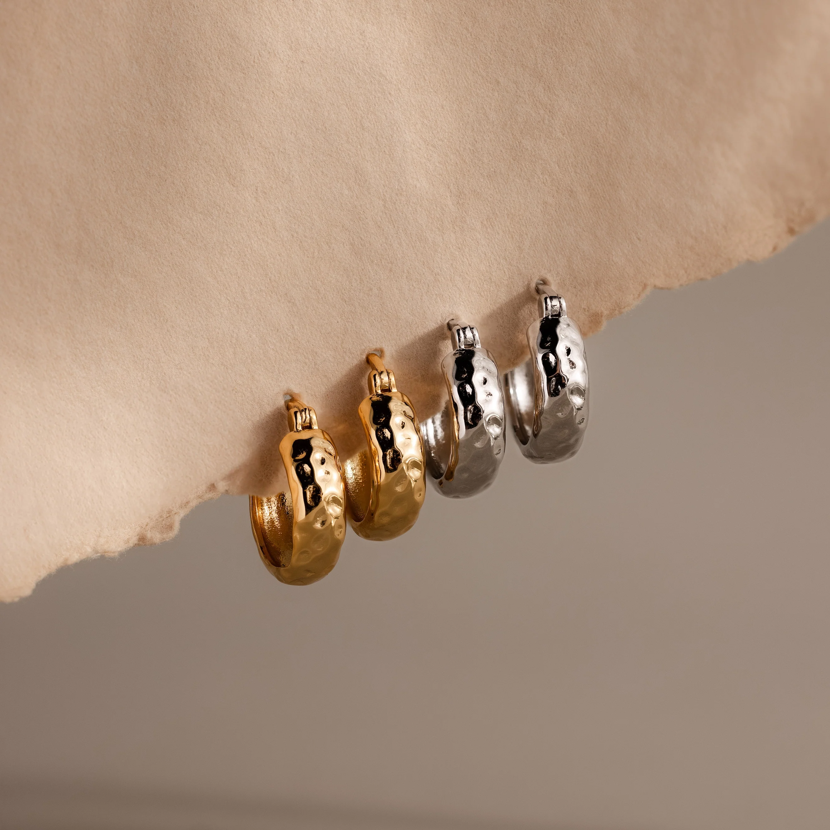 Bold Hammered Huggies - Image 6