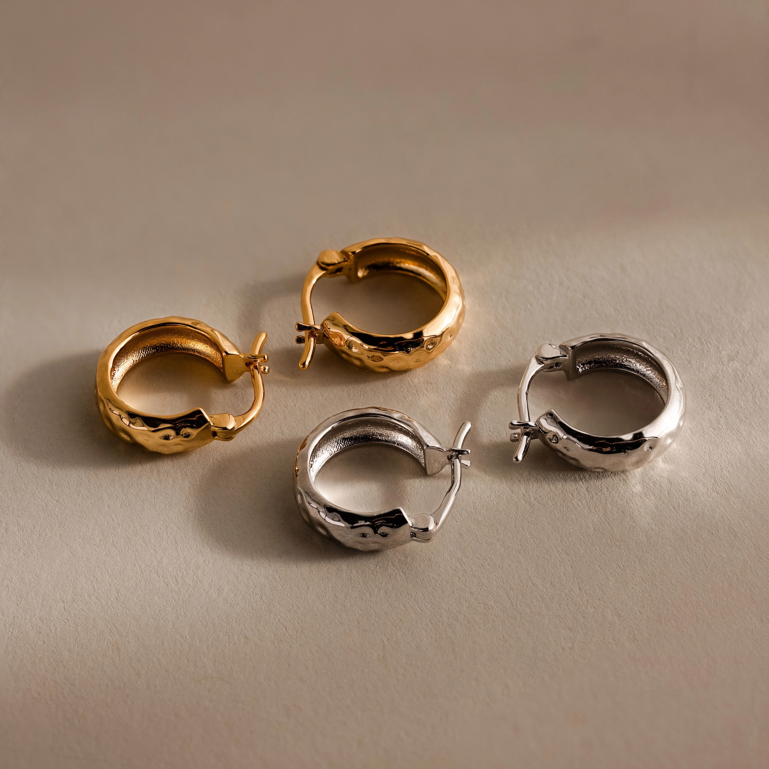 Bold Hammered Huggies - Image 8