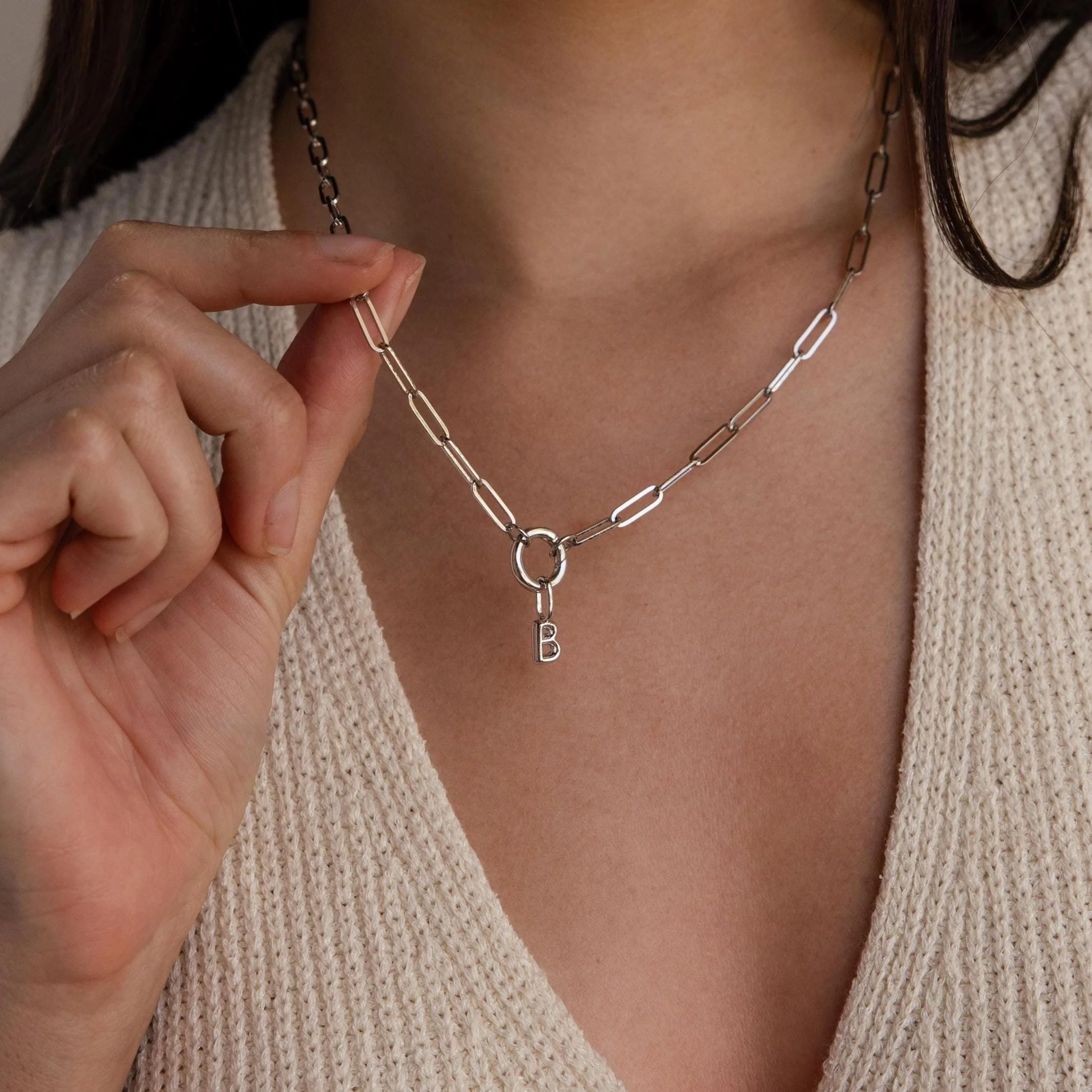 Bubble Letter Charm in 18K Gold - Image 3