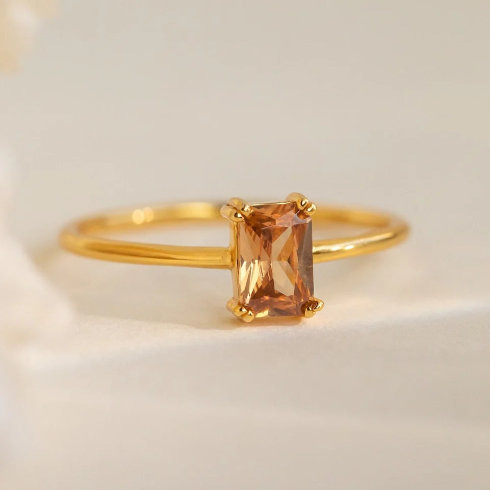 Citrine Emerald Ring