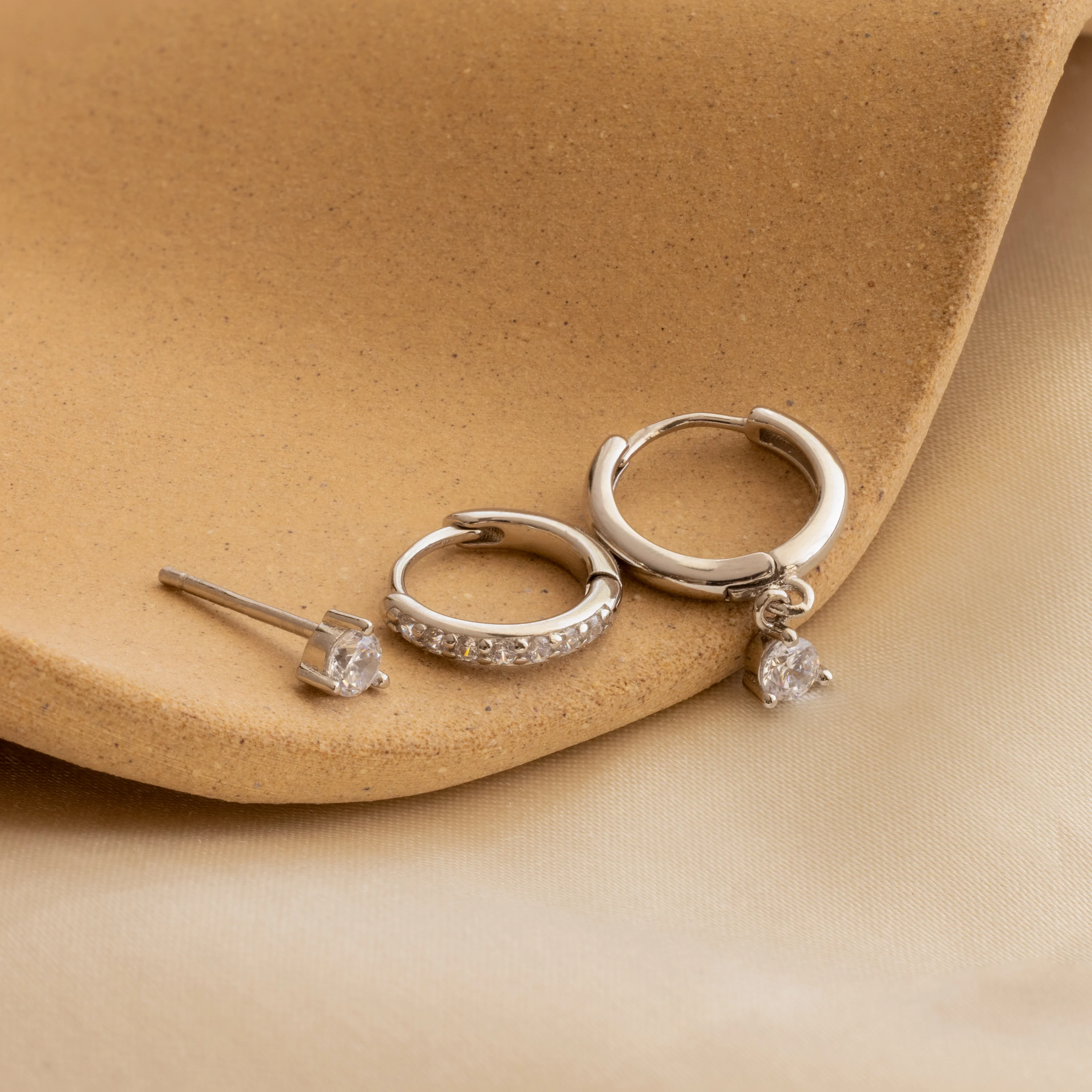 Classic Diamond Earrings Set - Image 5