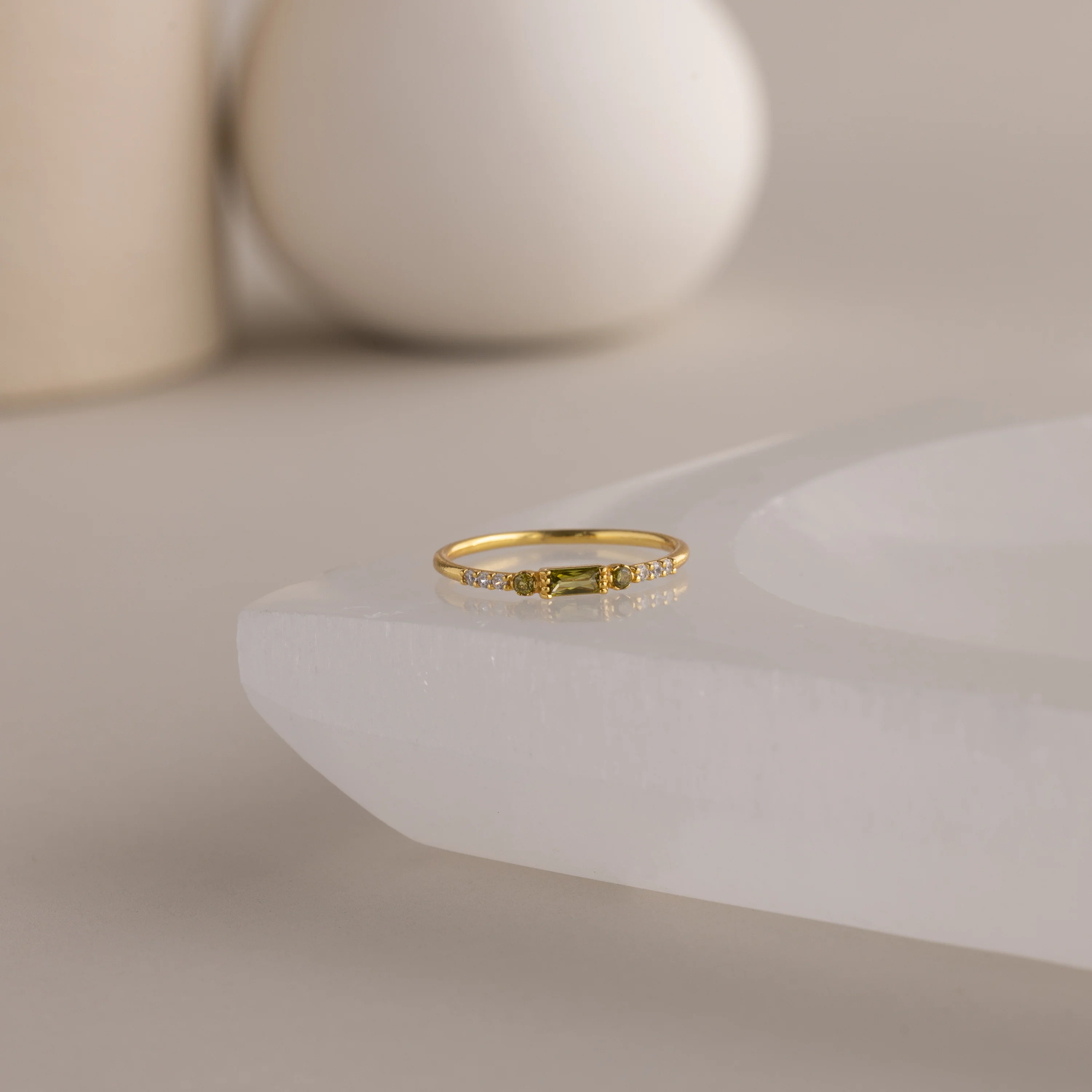 Dainty Baguette Birthstone Ring - Image 11