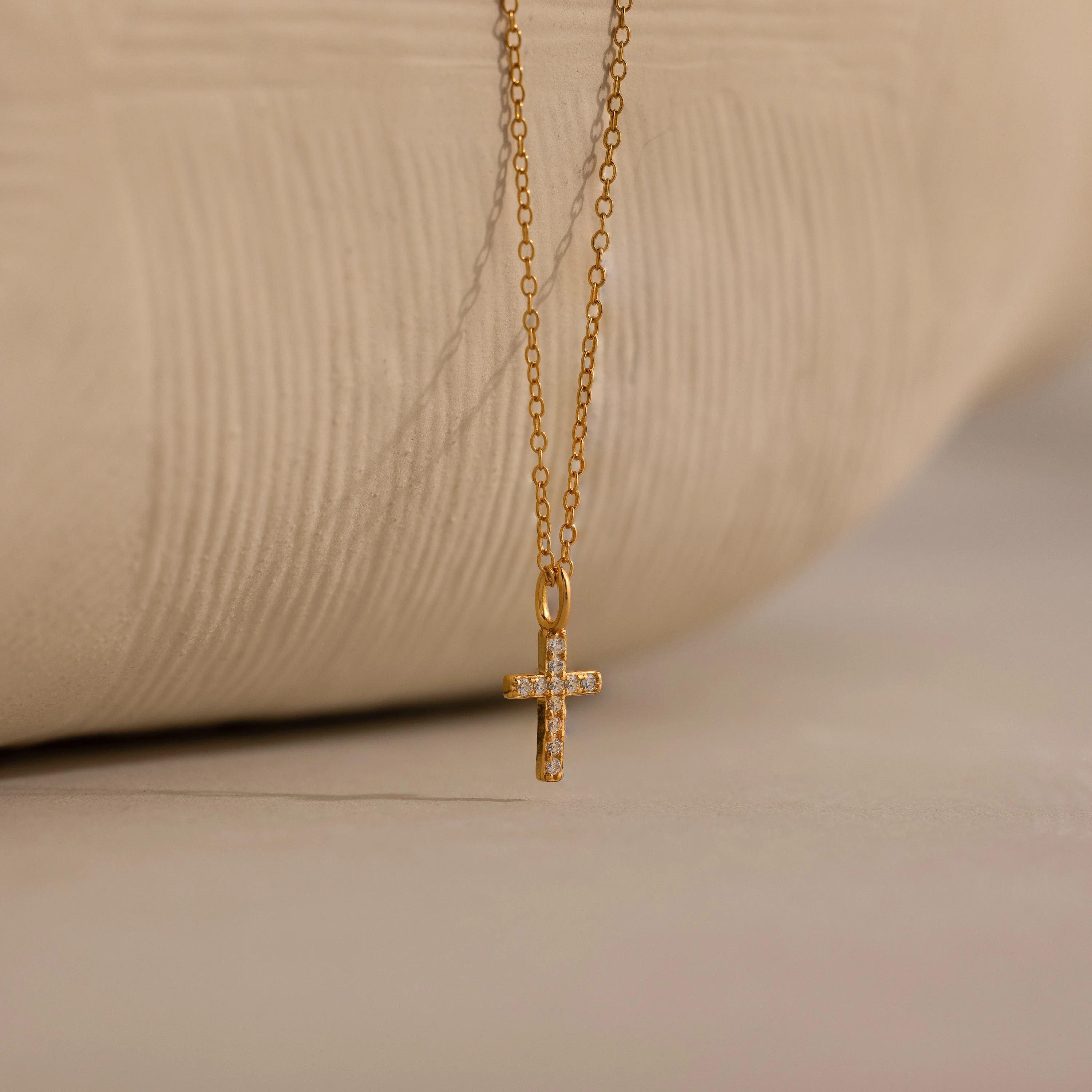 Dainty Diamond Cross Necklace - Image 9