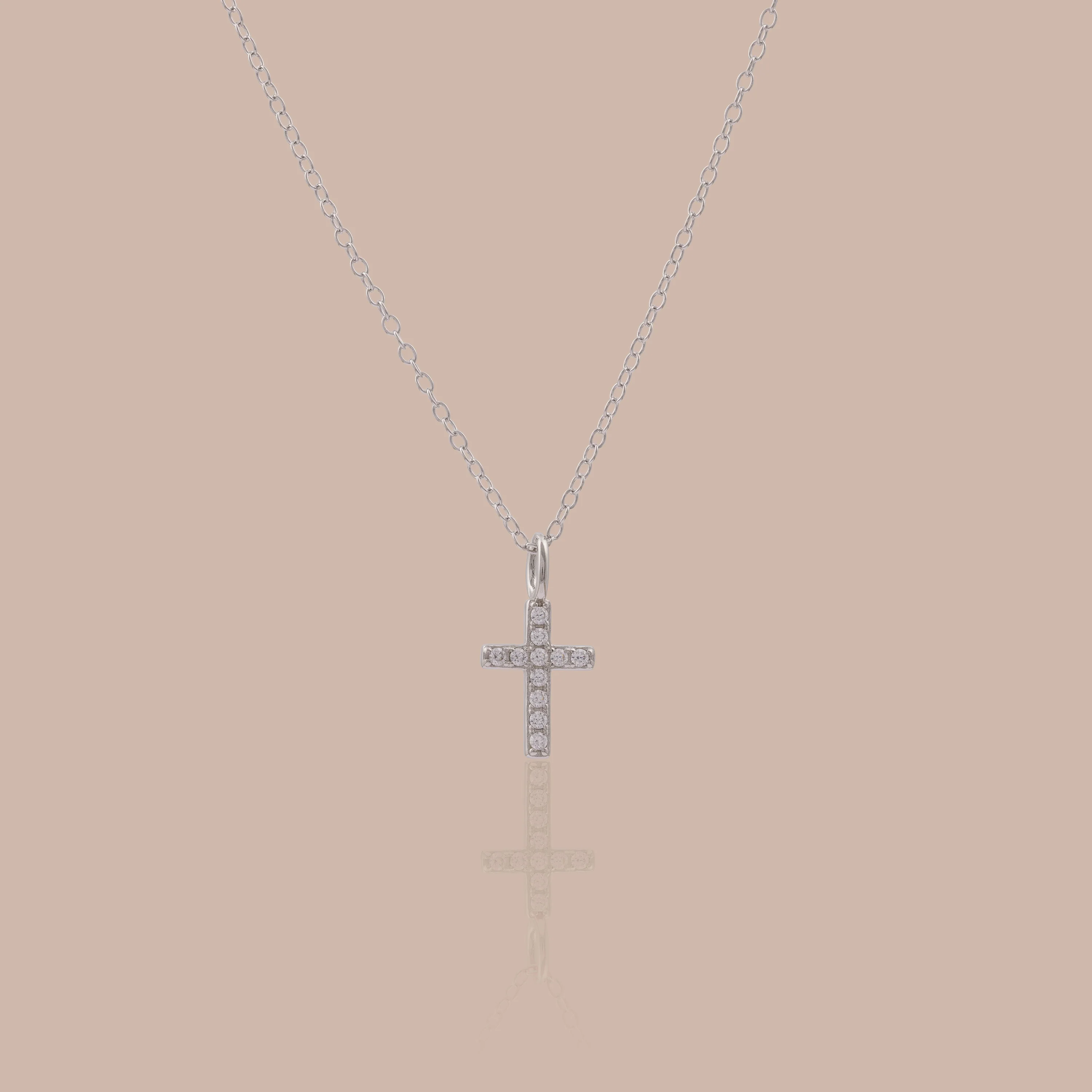 Dainty Diamond Cross Necklace - Image 2