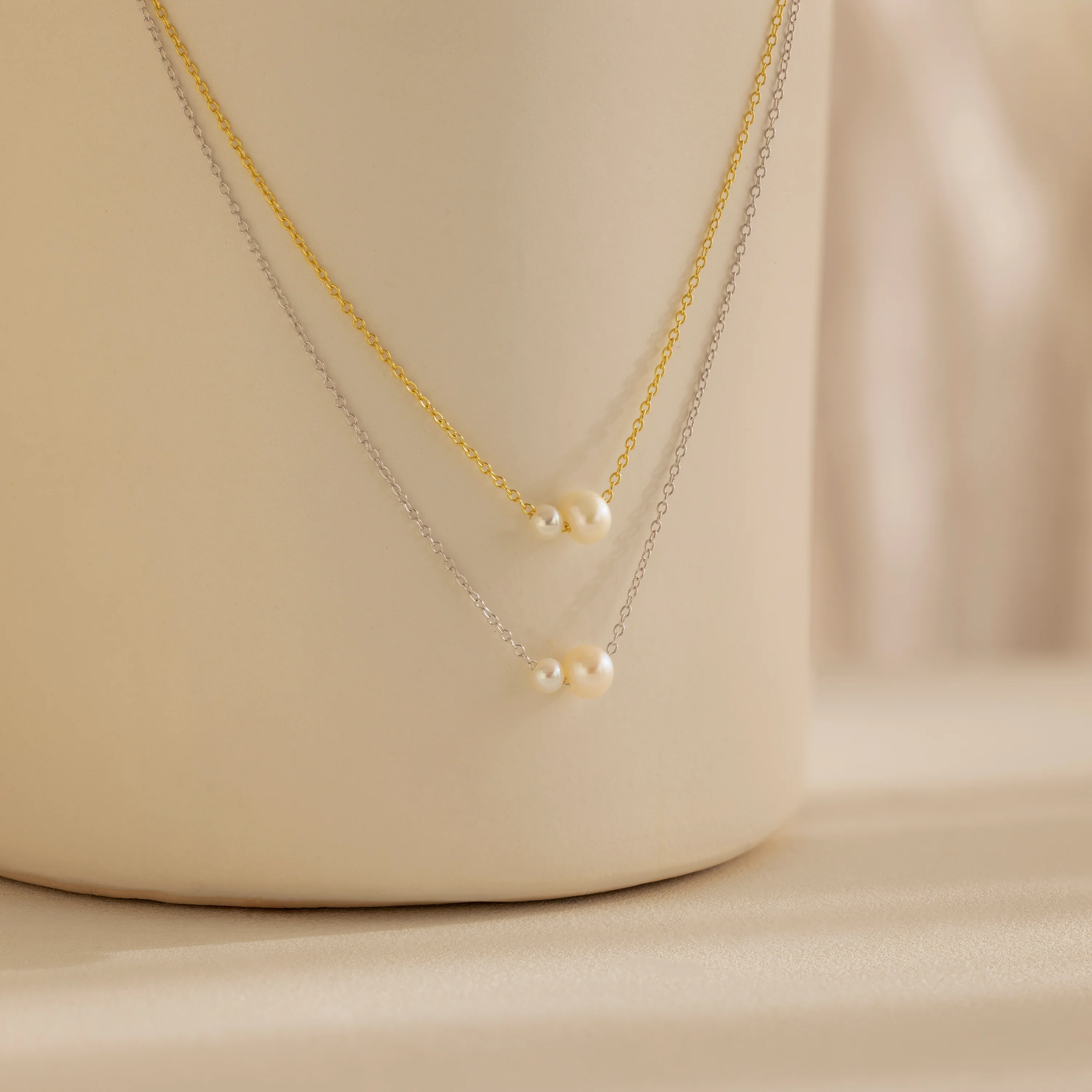 Dainty Duo Pearl Necklace - Image 6