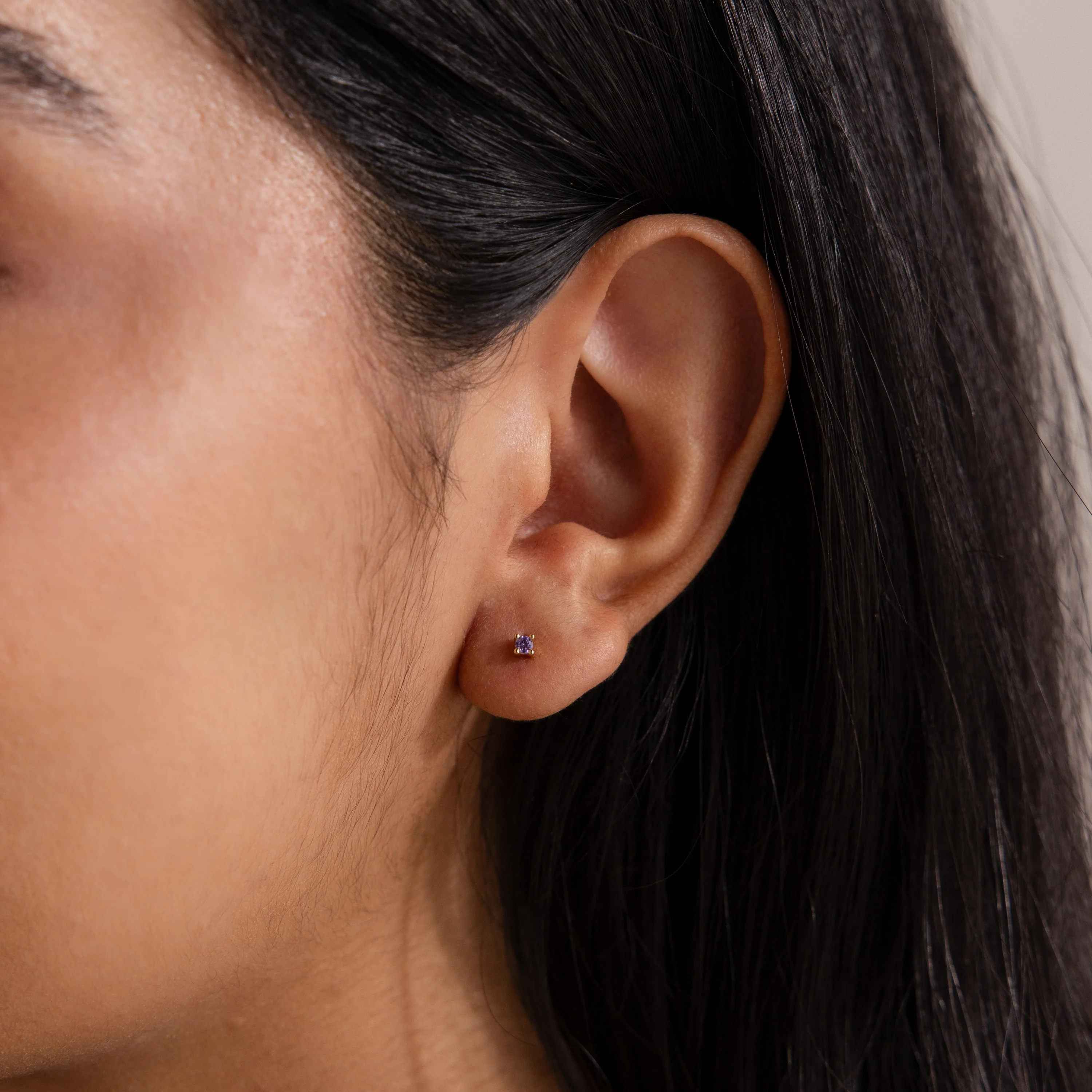 Dainty Aquamarine Flatback Studs - Image 2