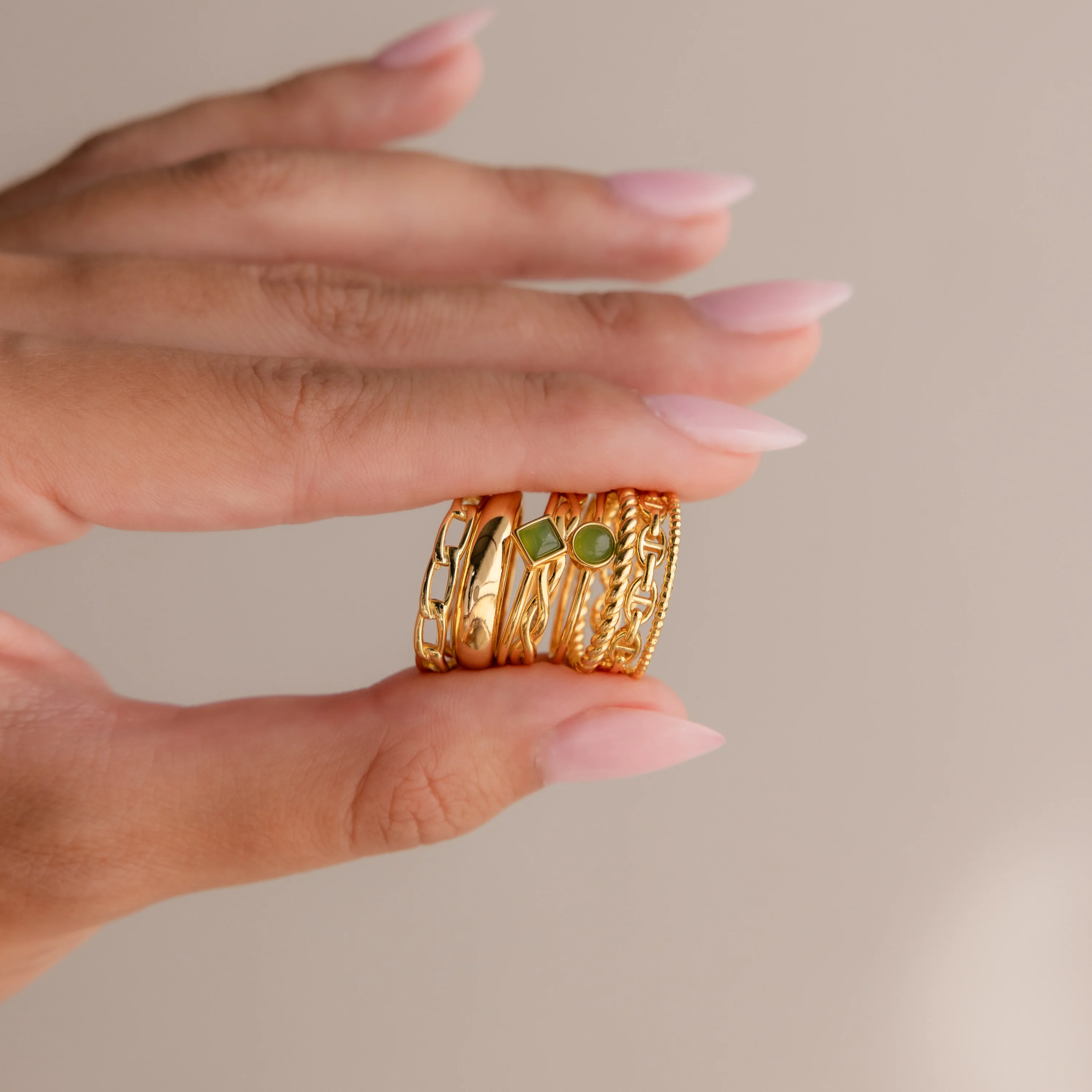 Dainty Jade Ring Set - Image 8