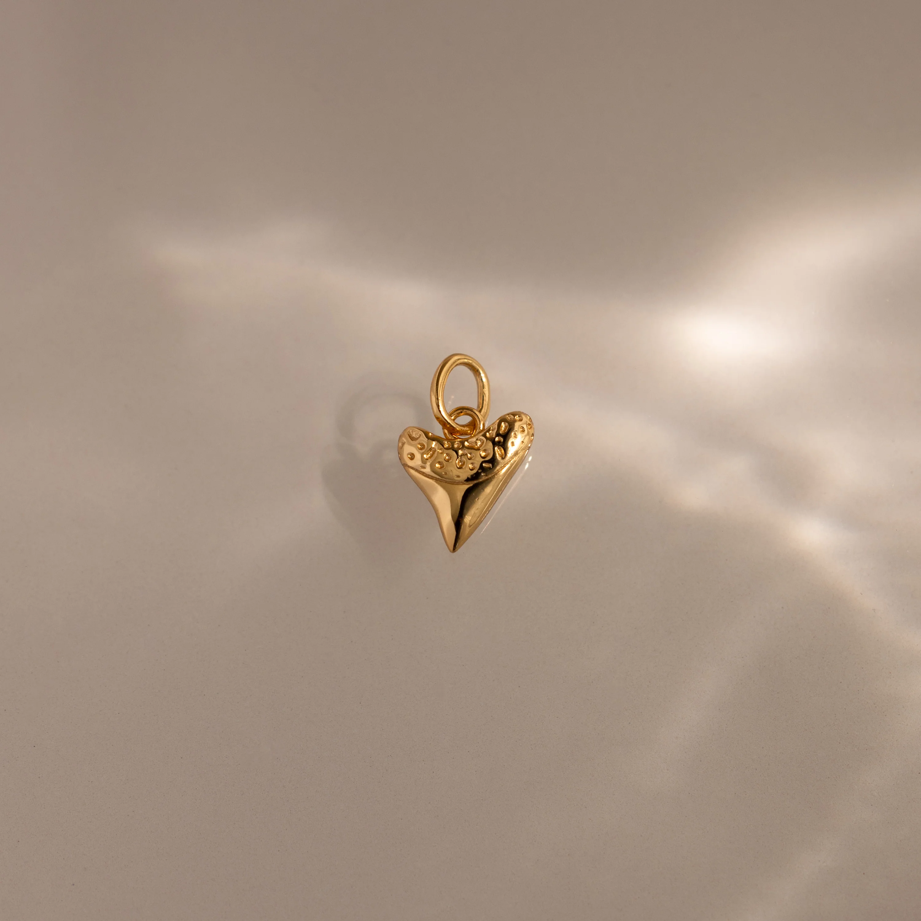 Dainty Shark Tooth Charm in 18K Gold