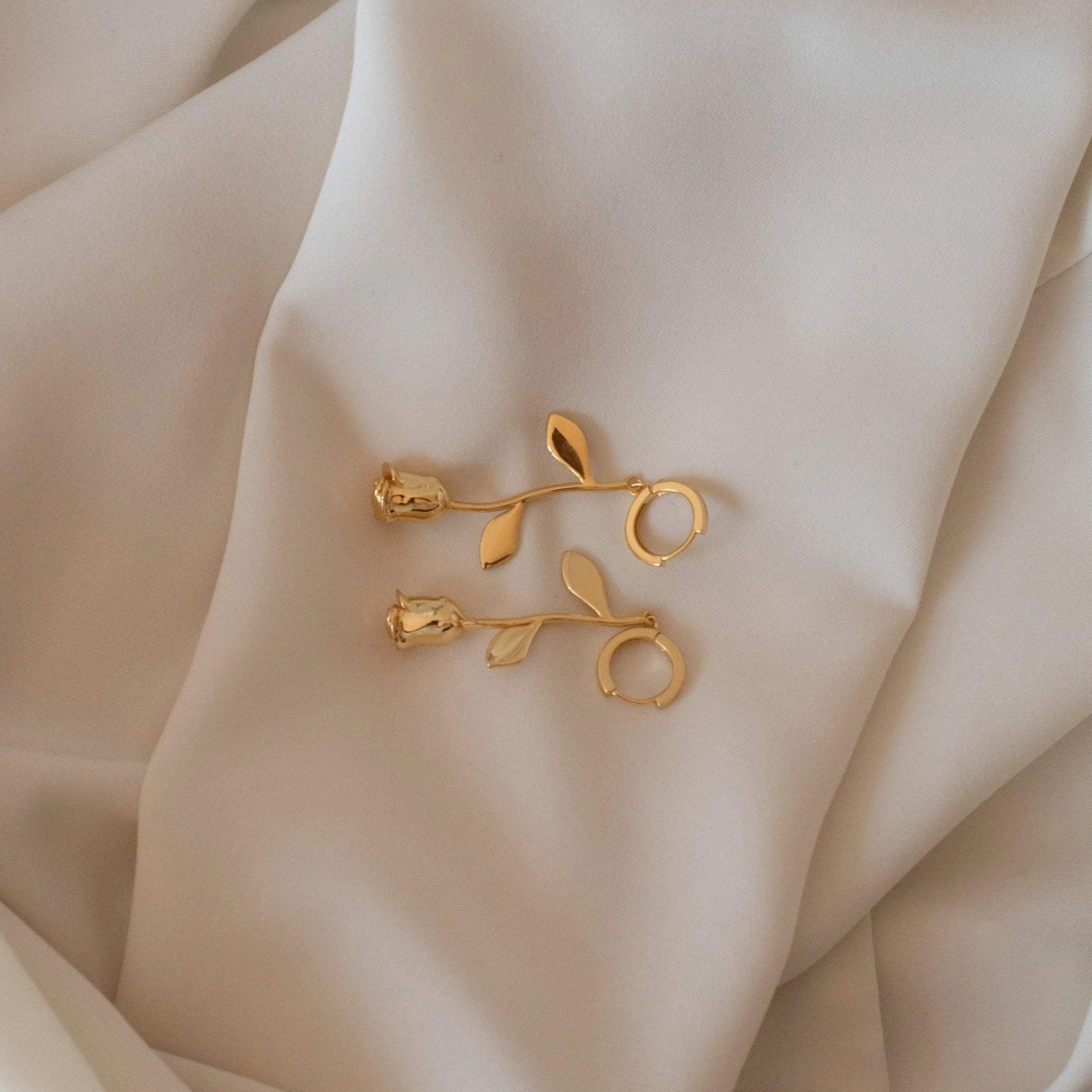 Dangling Rose Huggies - Image 3