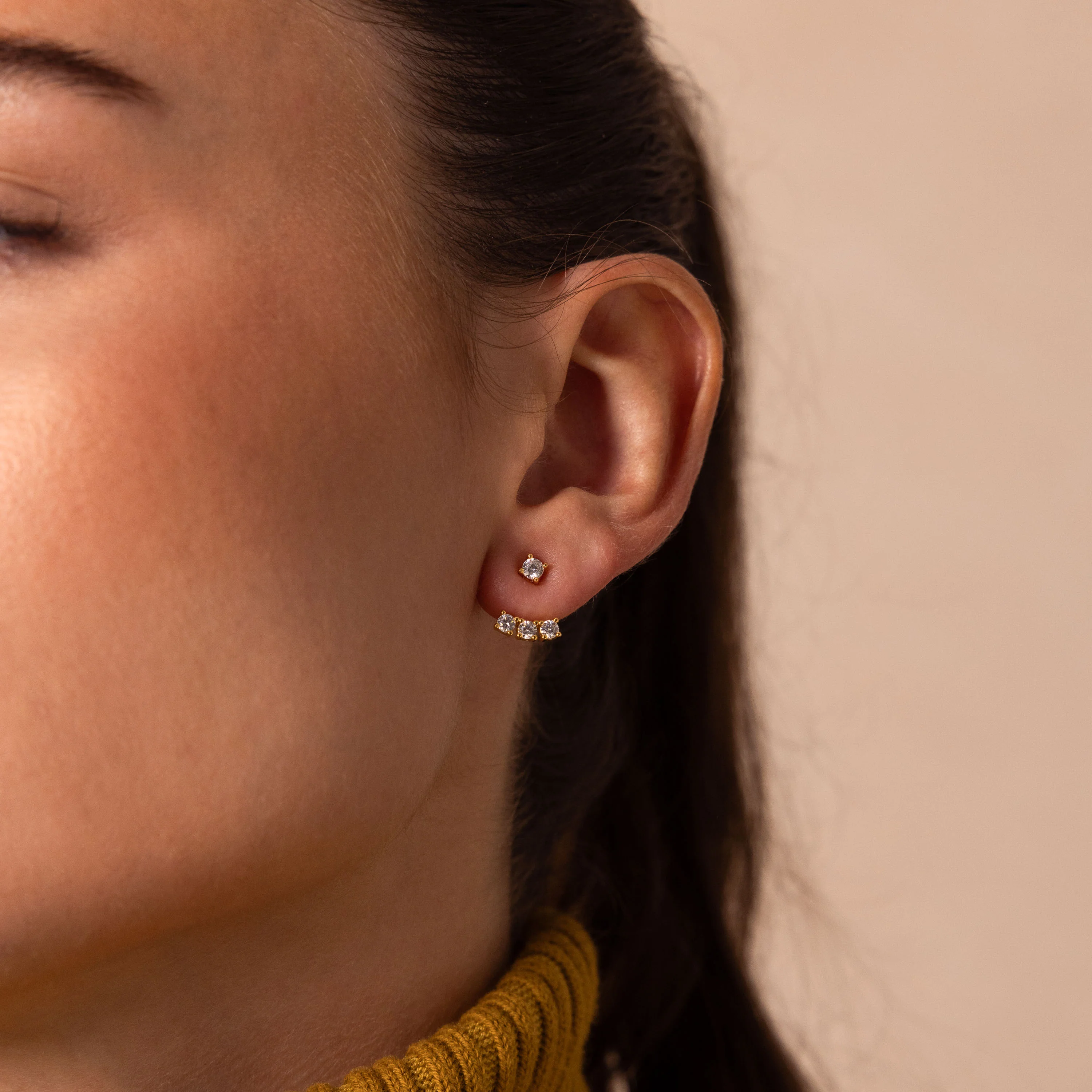 Diamond Cascade Ear Jackets in 18K Gold - Image 2