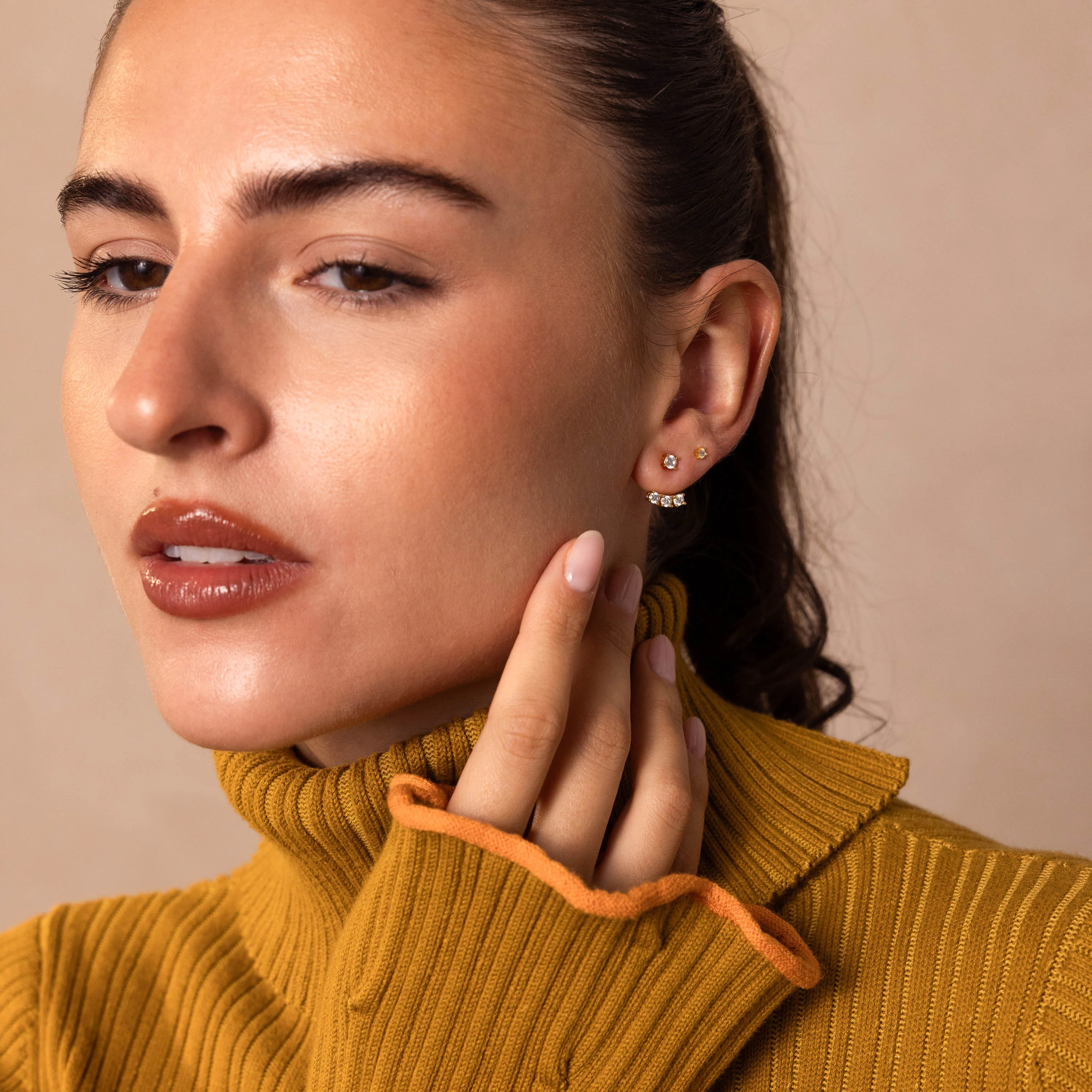Diamond Cascade Ear Jackets in 18K Gold - Image 8