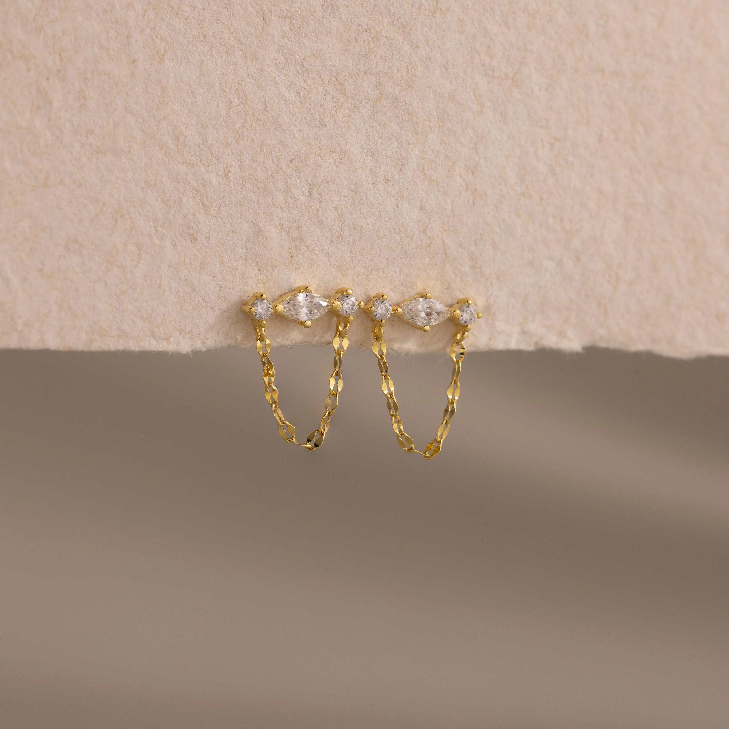 Diamond Marquise Chain Flat Back Studs - Image 8