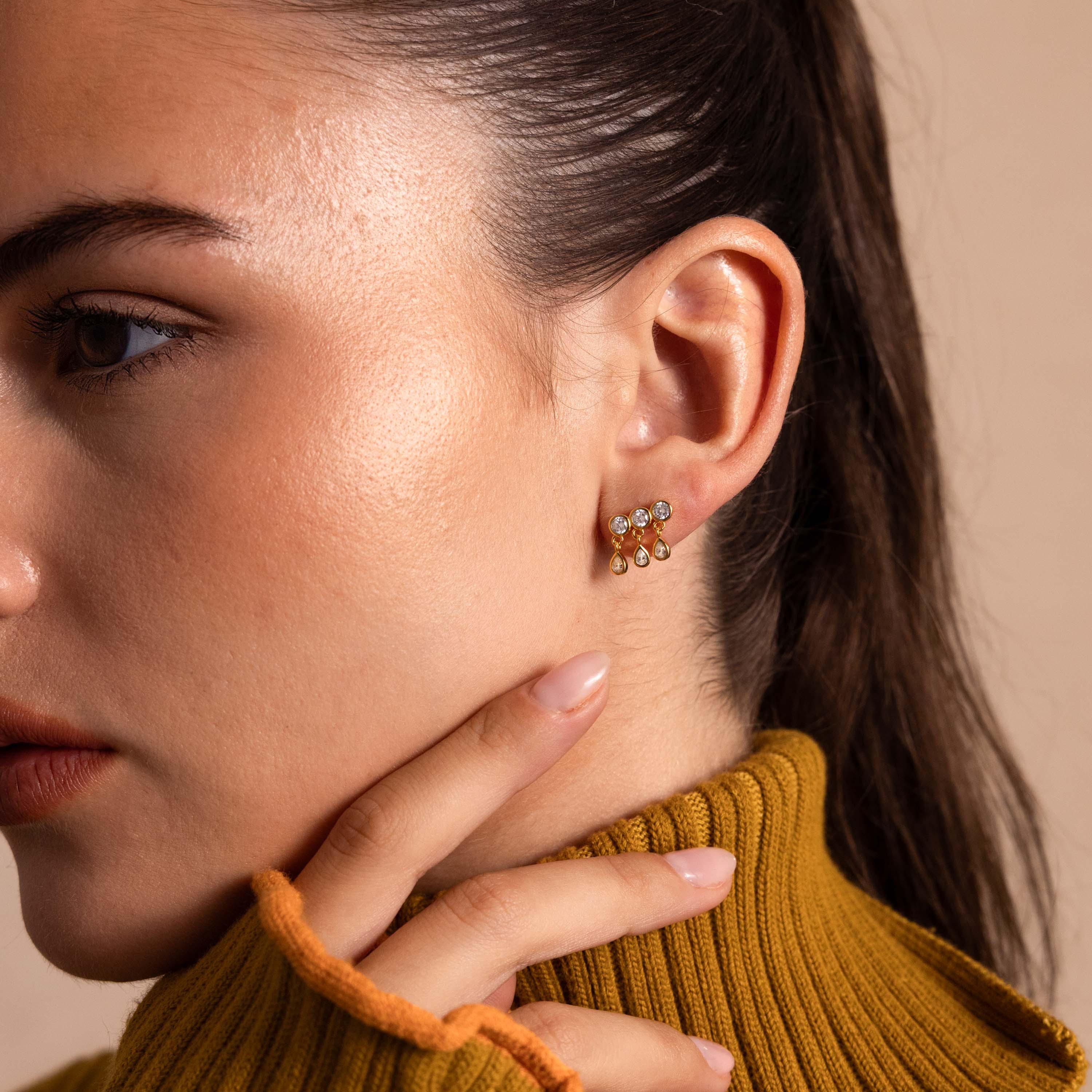 Diamond Raindrop Studs - Image 2