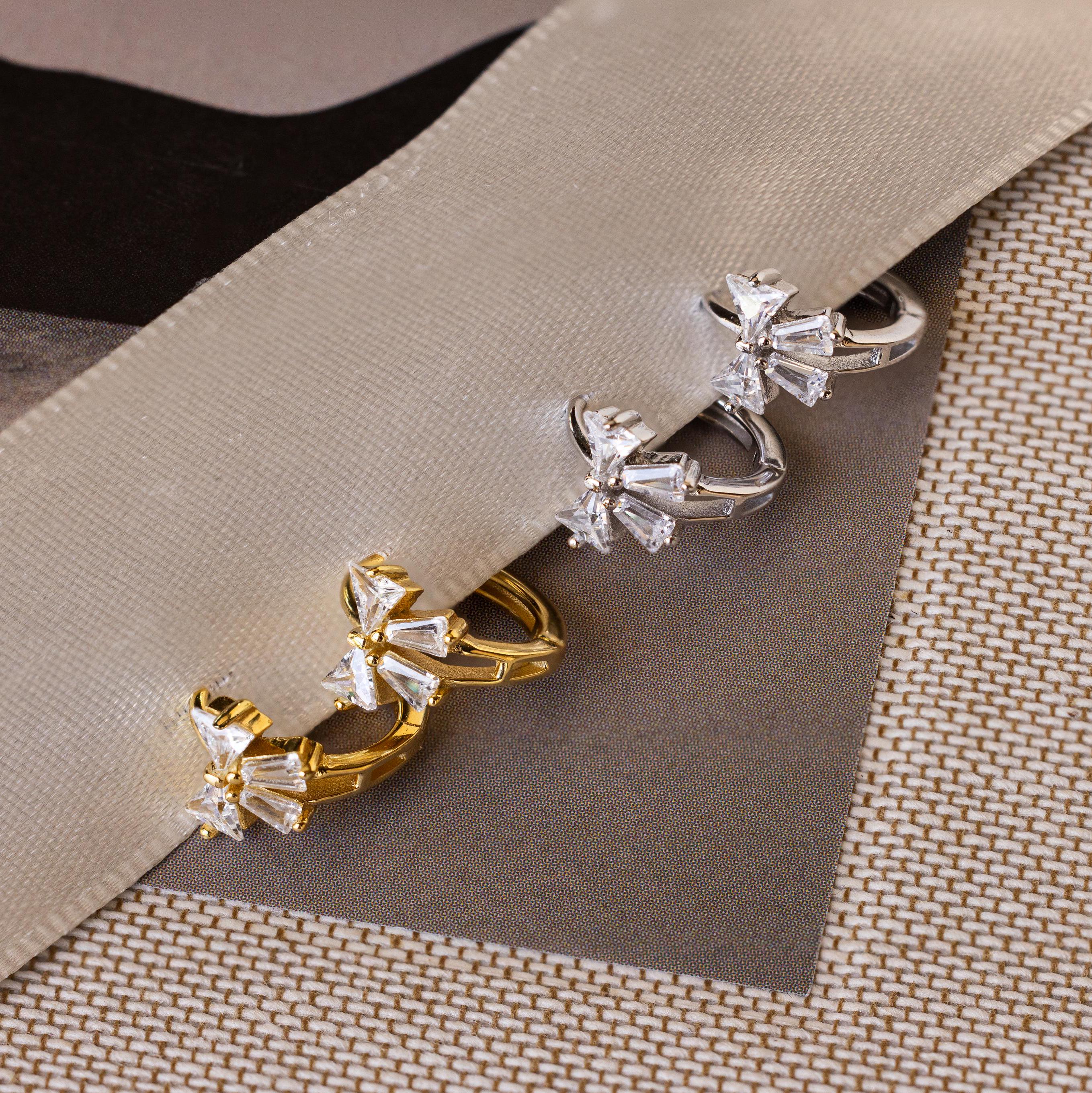 Diamond Ribbon Bow Huggies - Image 7
