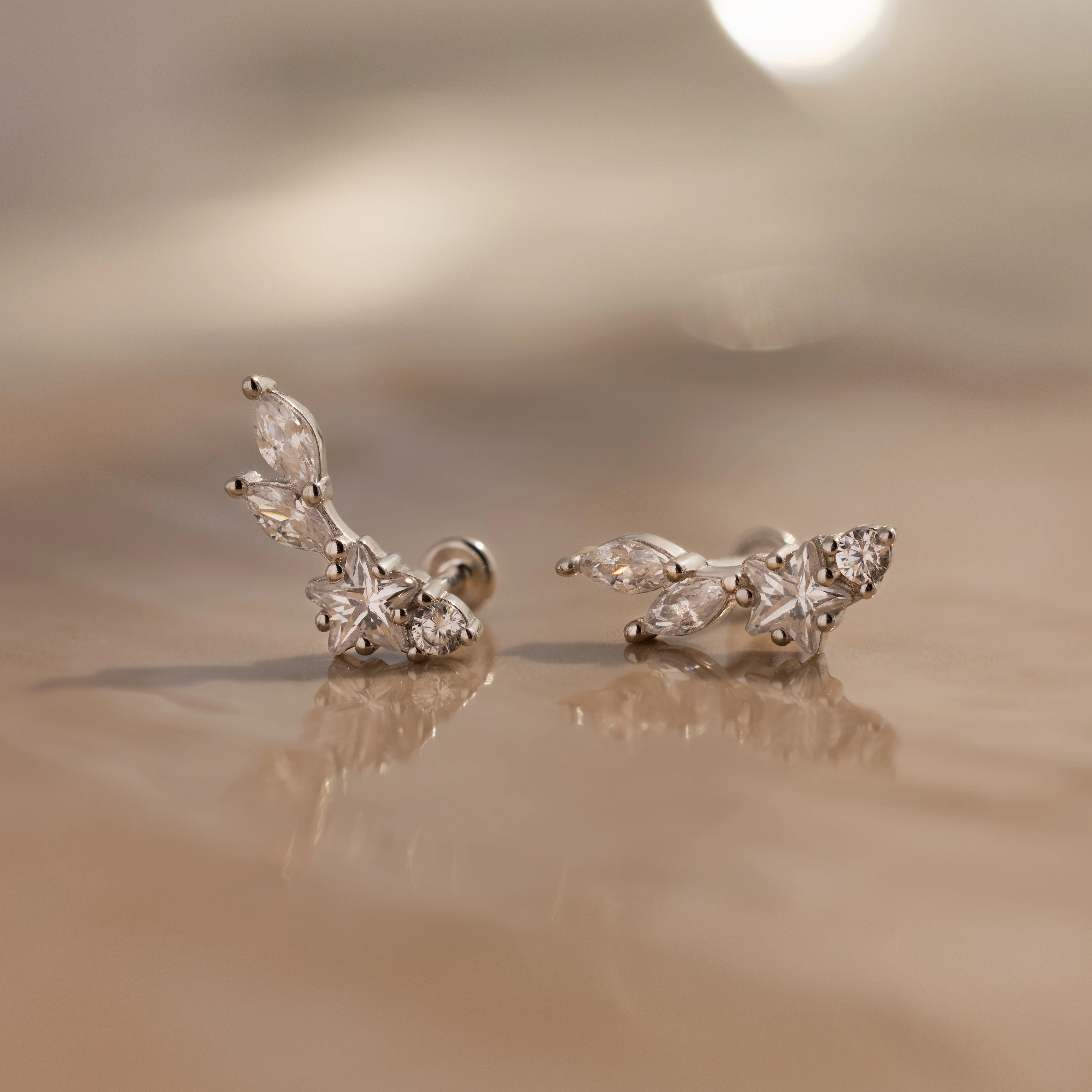 Diamond Starfall Flatback Climbers in Silver - Image 3