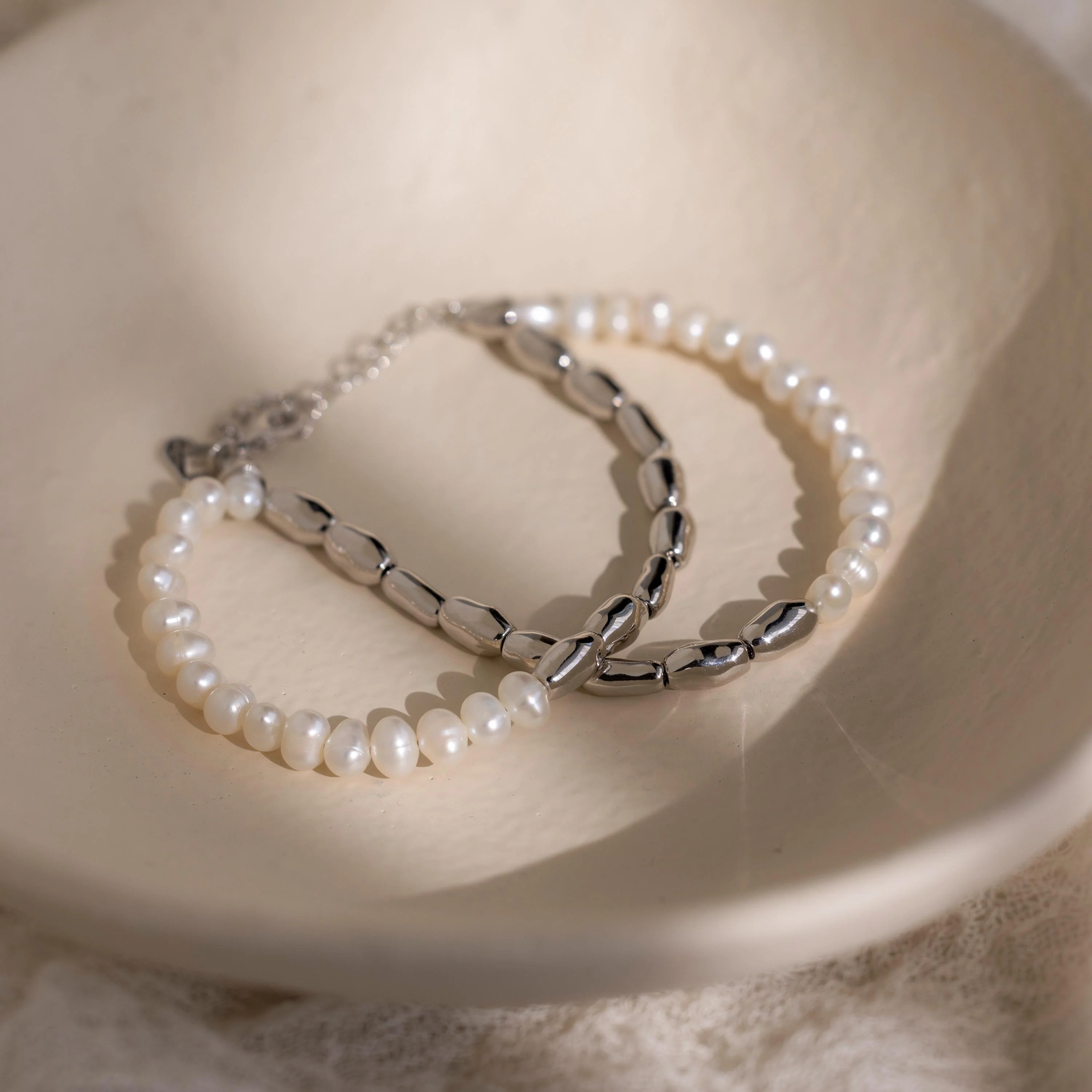 Duo Beaded Pearl Bracelet - Image 3