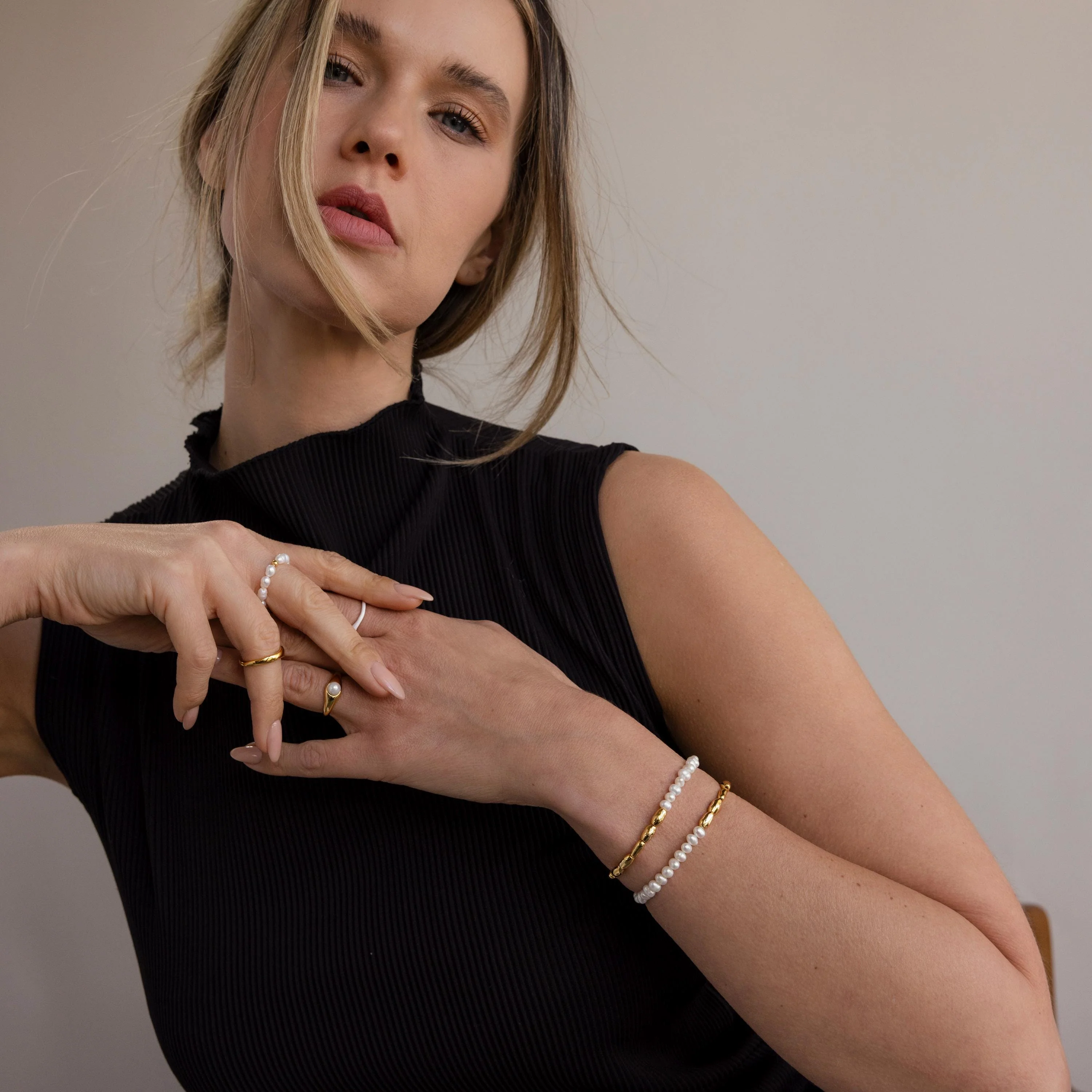 Duo Beaded Pearl Bracelet - Image 8