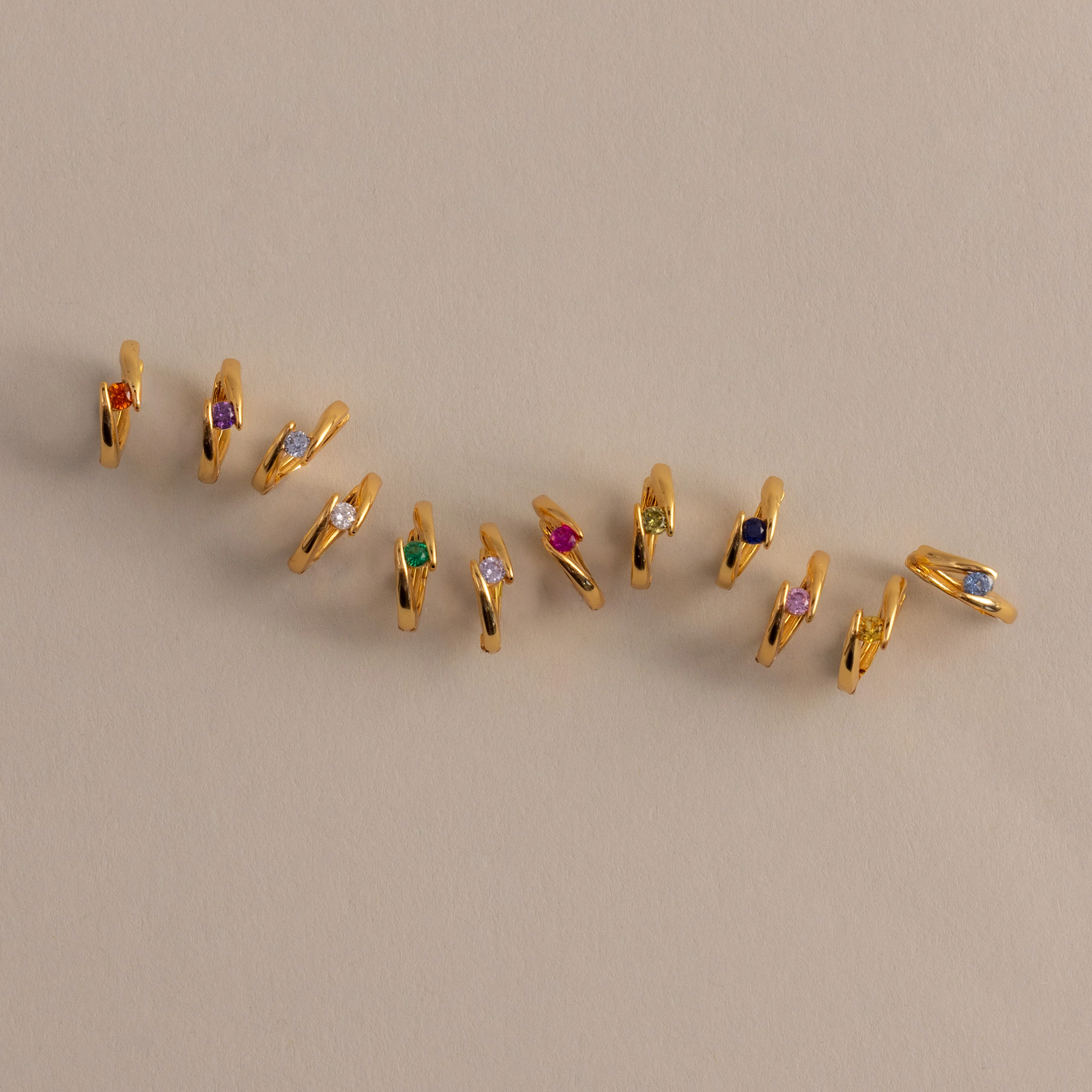 Floating Birthstone Huggies - Image 3