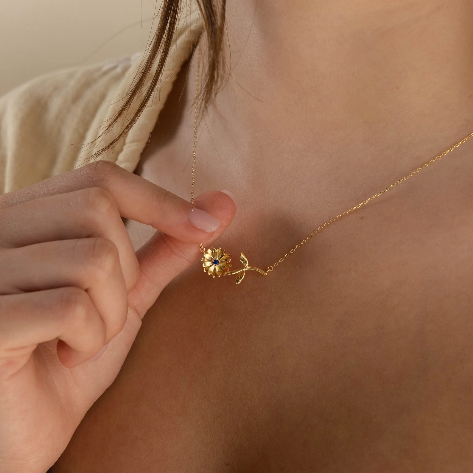 Flower Birthstone Necklace - Image 2