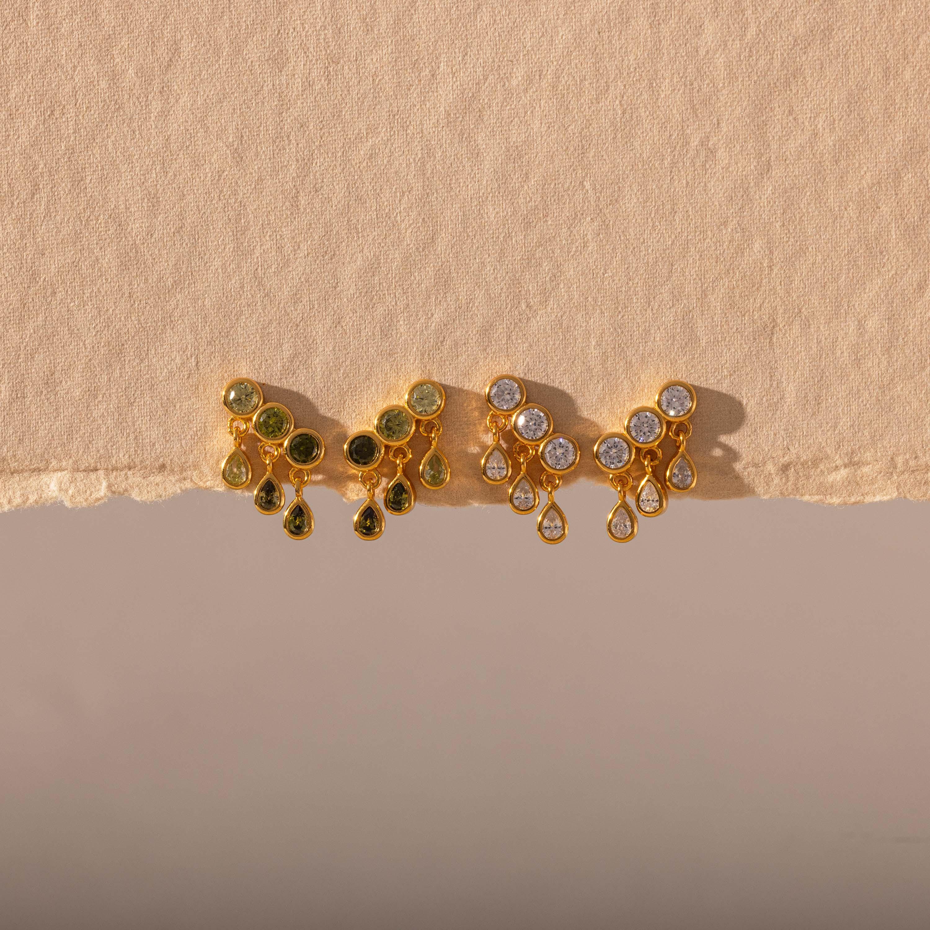 Gemstone Raindrop Studs - Image 3
