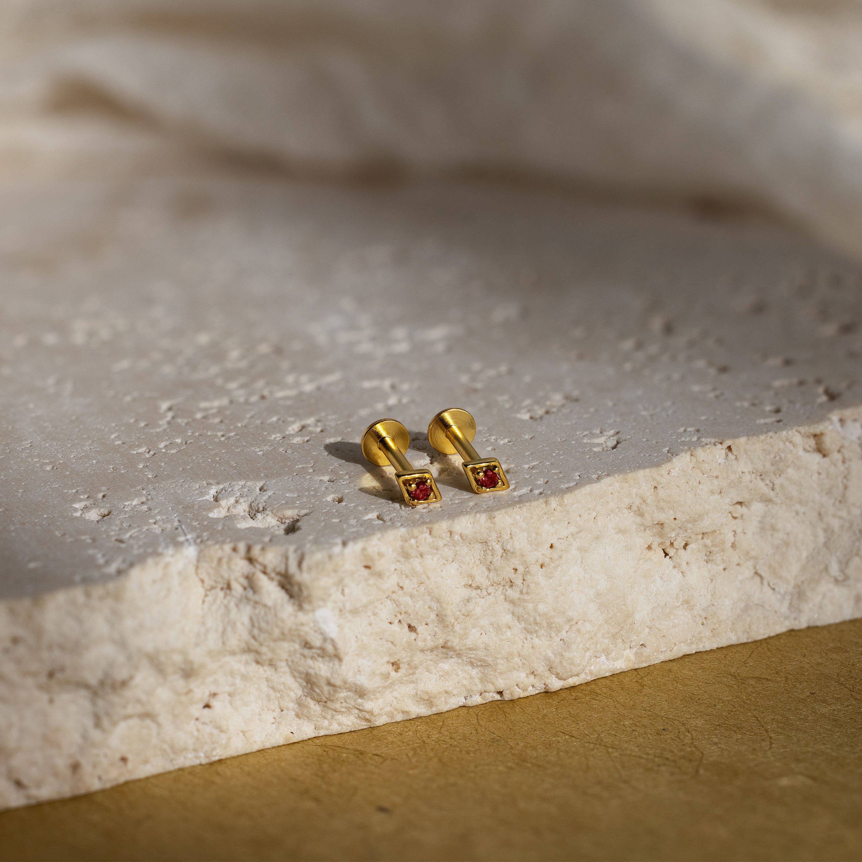 Geometric Emerald Flat Back Studs