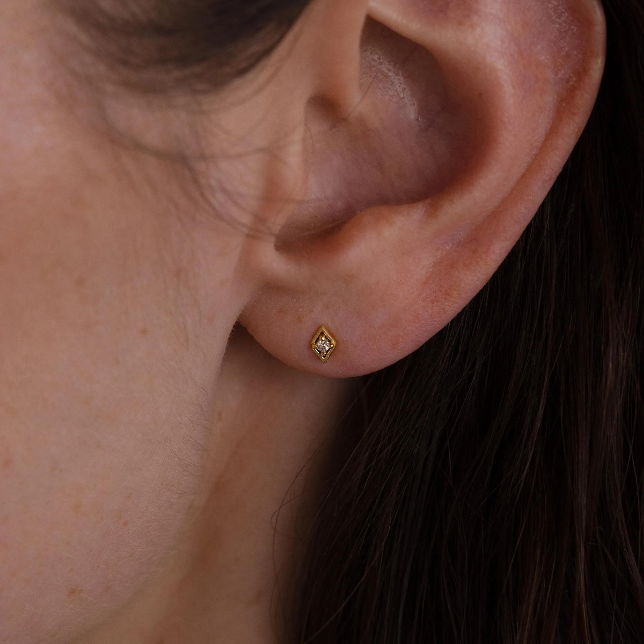 Geometric Amethyst Flat Back Studs