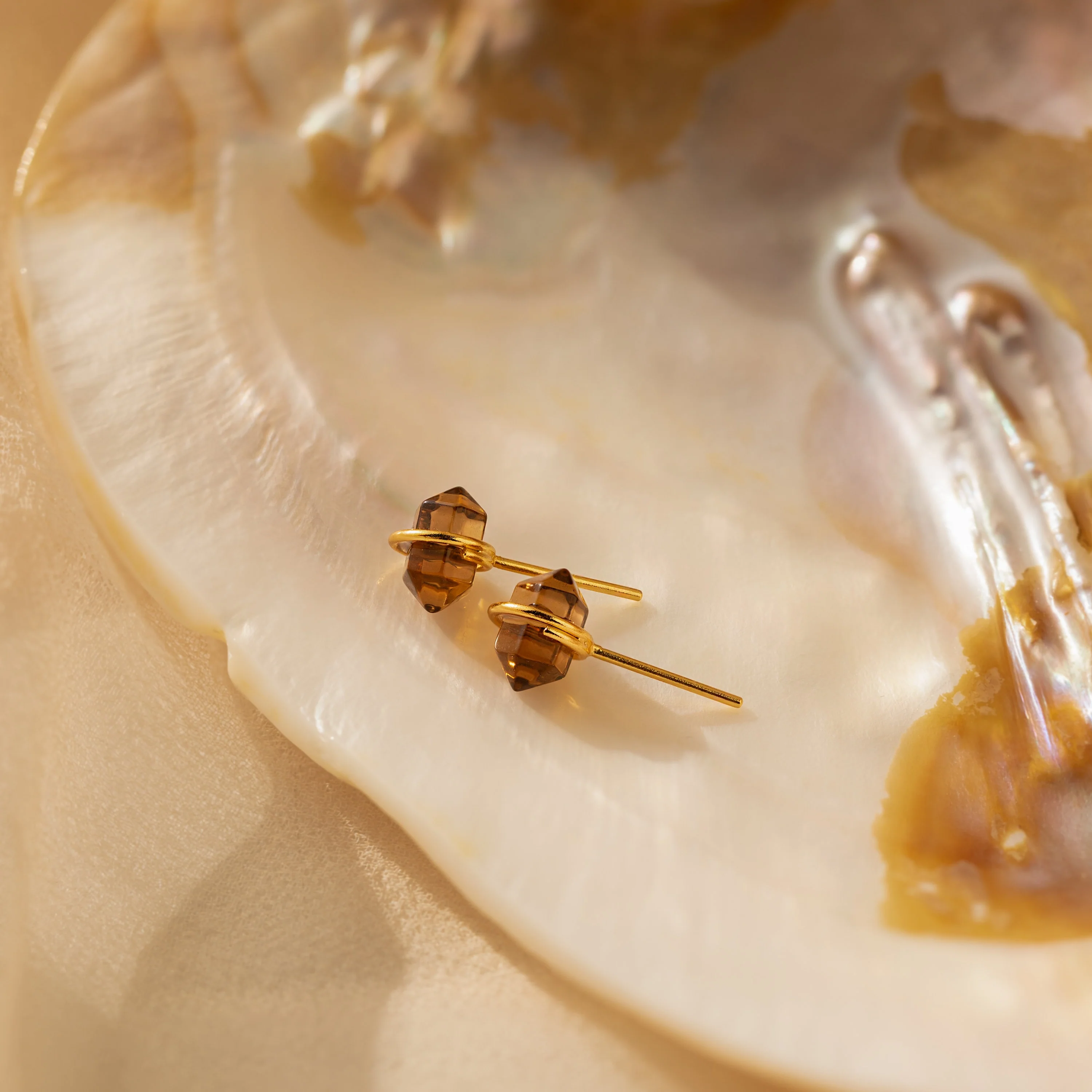 Herkimer Smoky Quartz Studs - Image 5