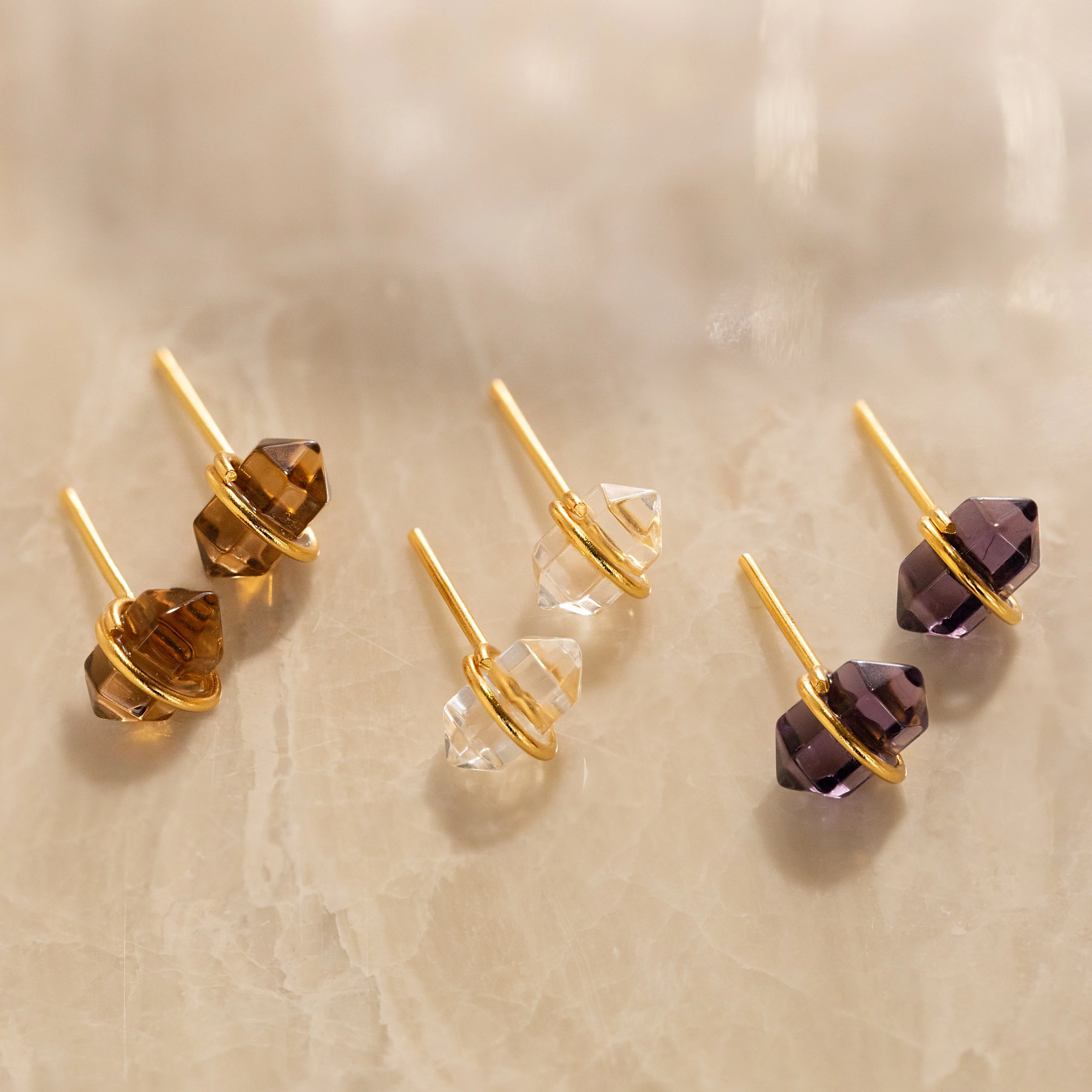 Herkimer Smoky Quartz Studs - Image 7