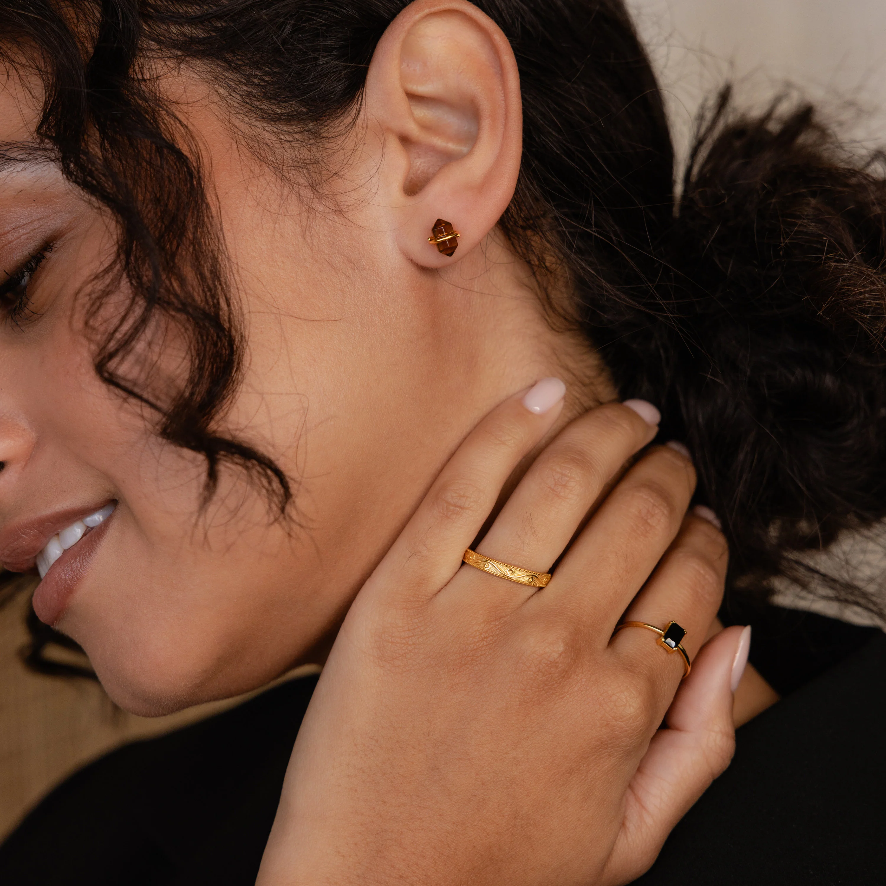 Herkimer Smoky Quartz Studs - Image 8