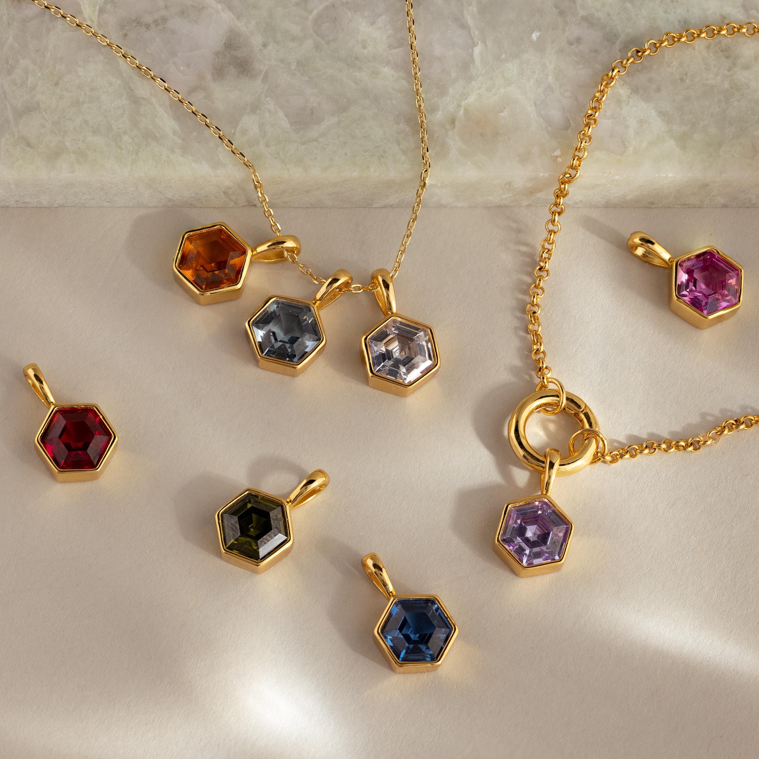 Hexagon Birthstone Charm - Image 6