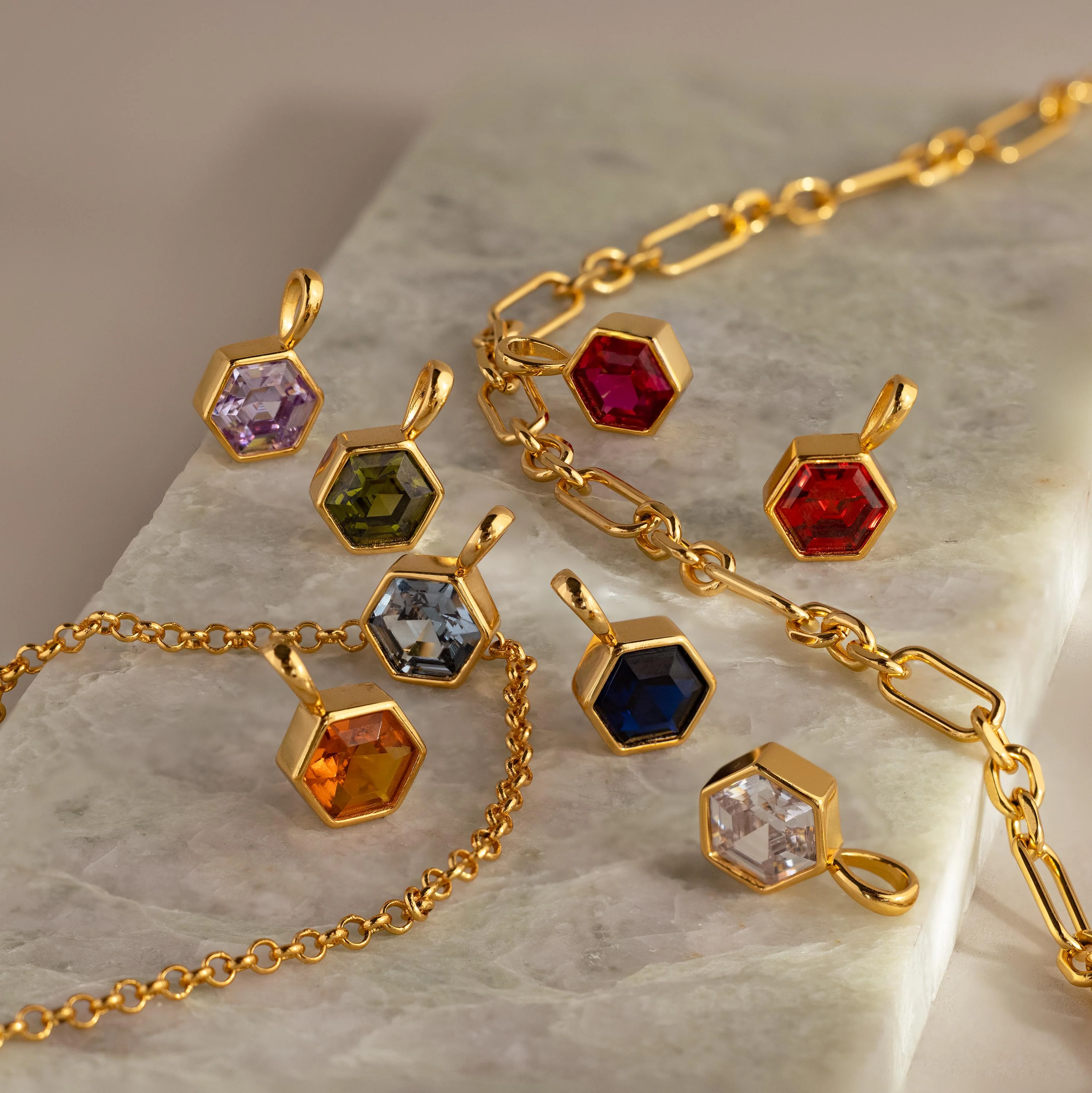 Hexagon Birthstone Charm - Image 8