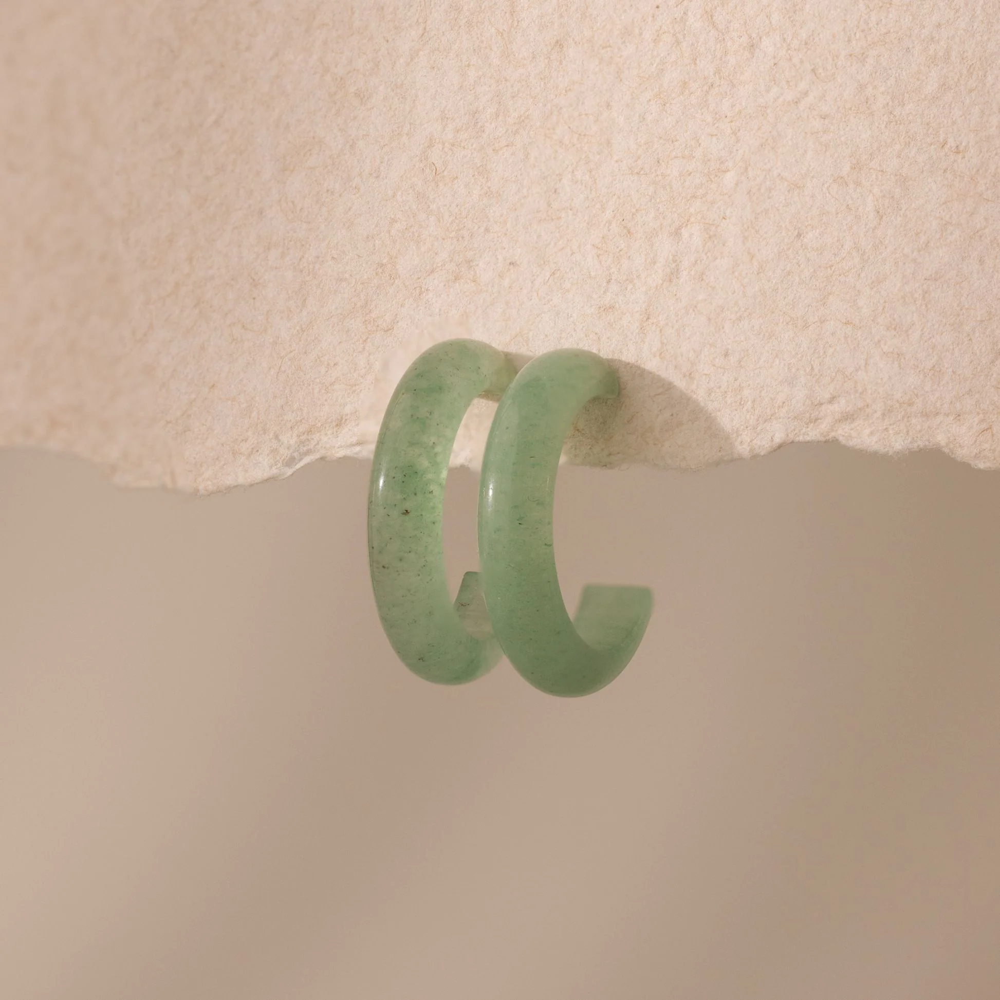 Jade Hoop Earrings in 18K Gold
