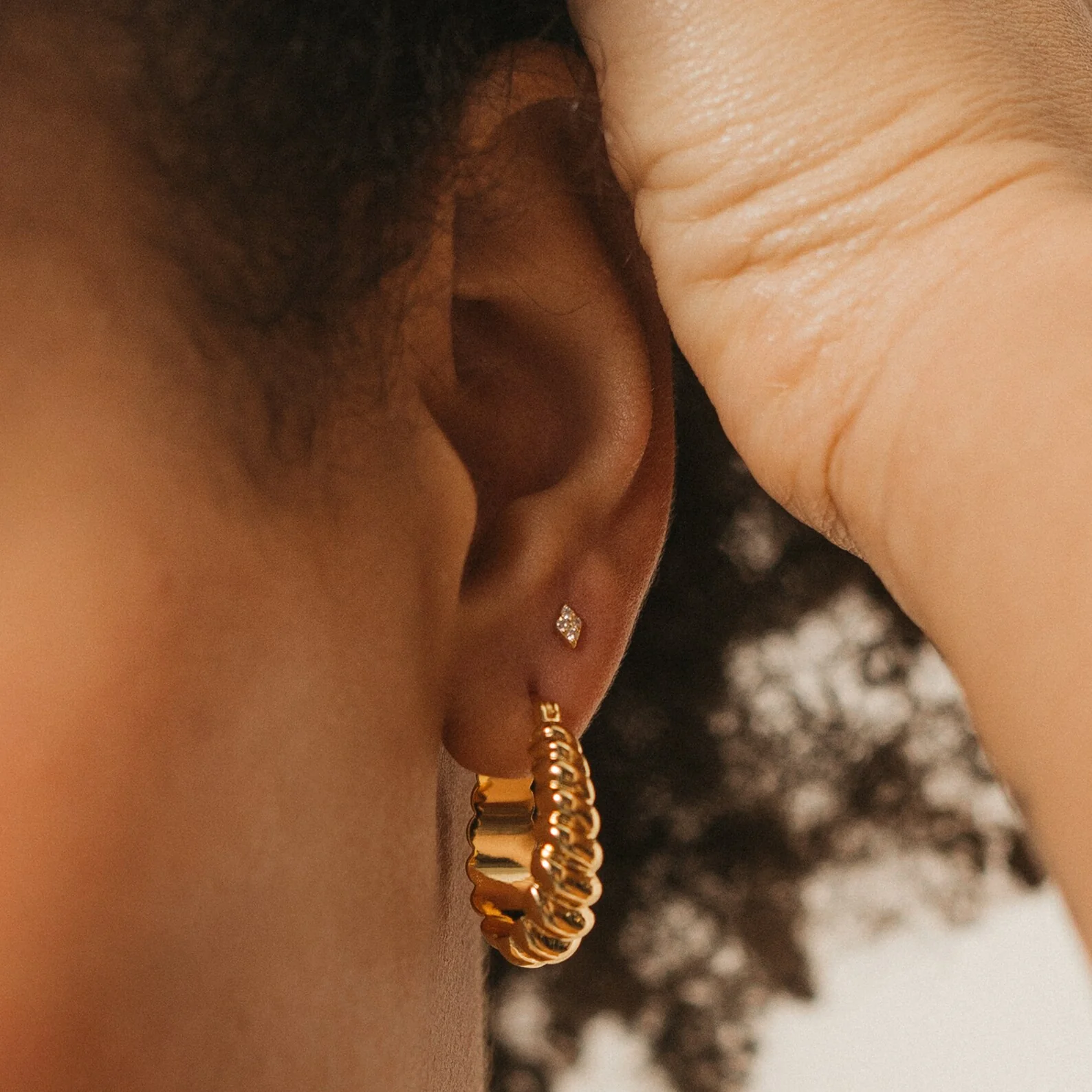 Jocelyn Diamond Studs in 18K Gold - Image 2