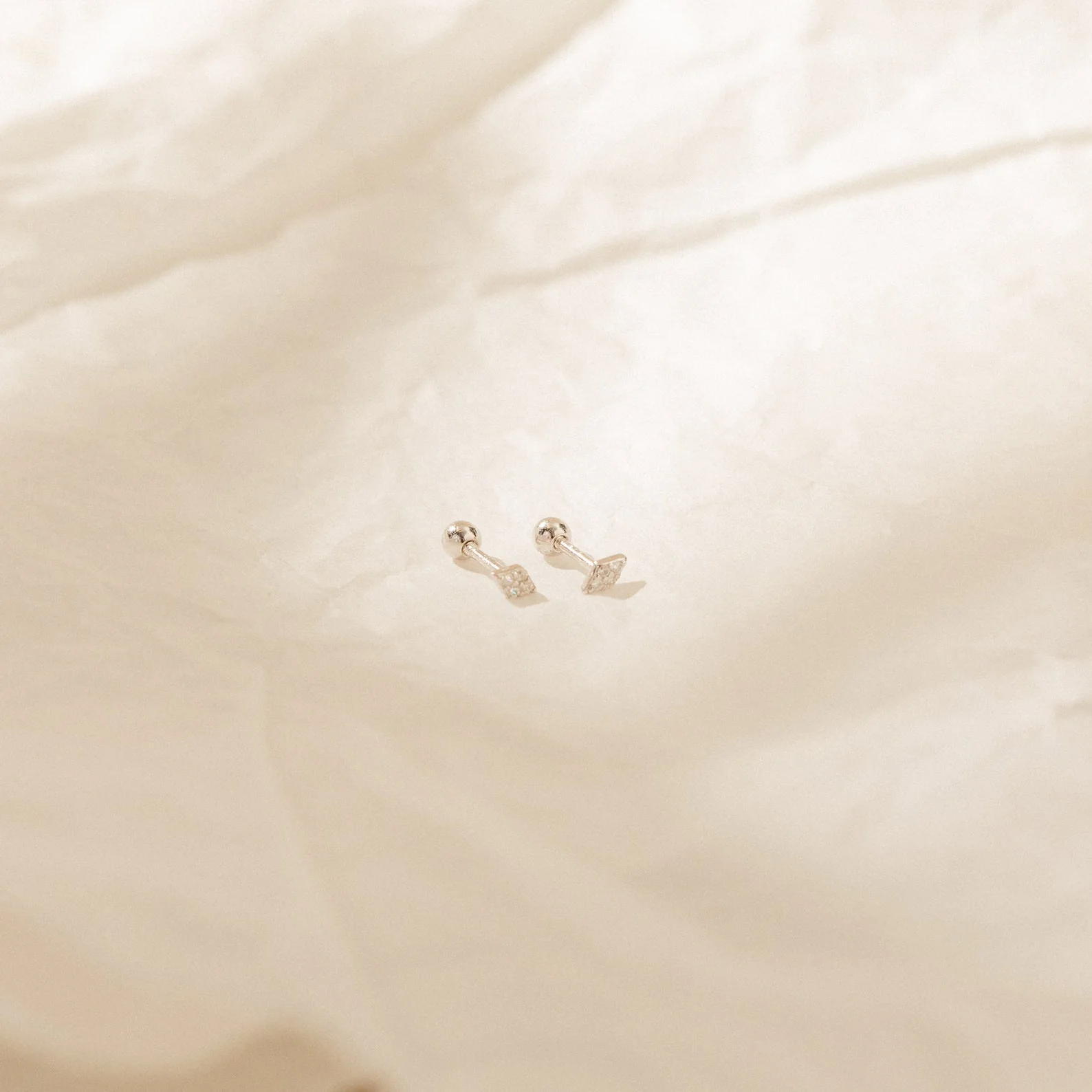 Jocelyn Diamond Studs in Silver