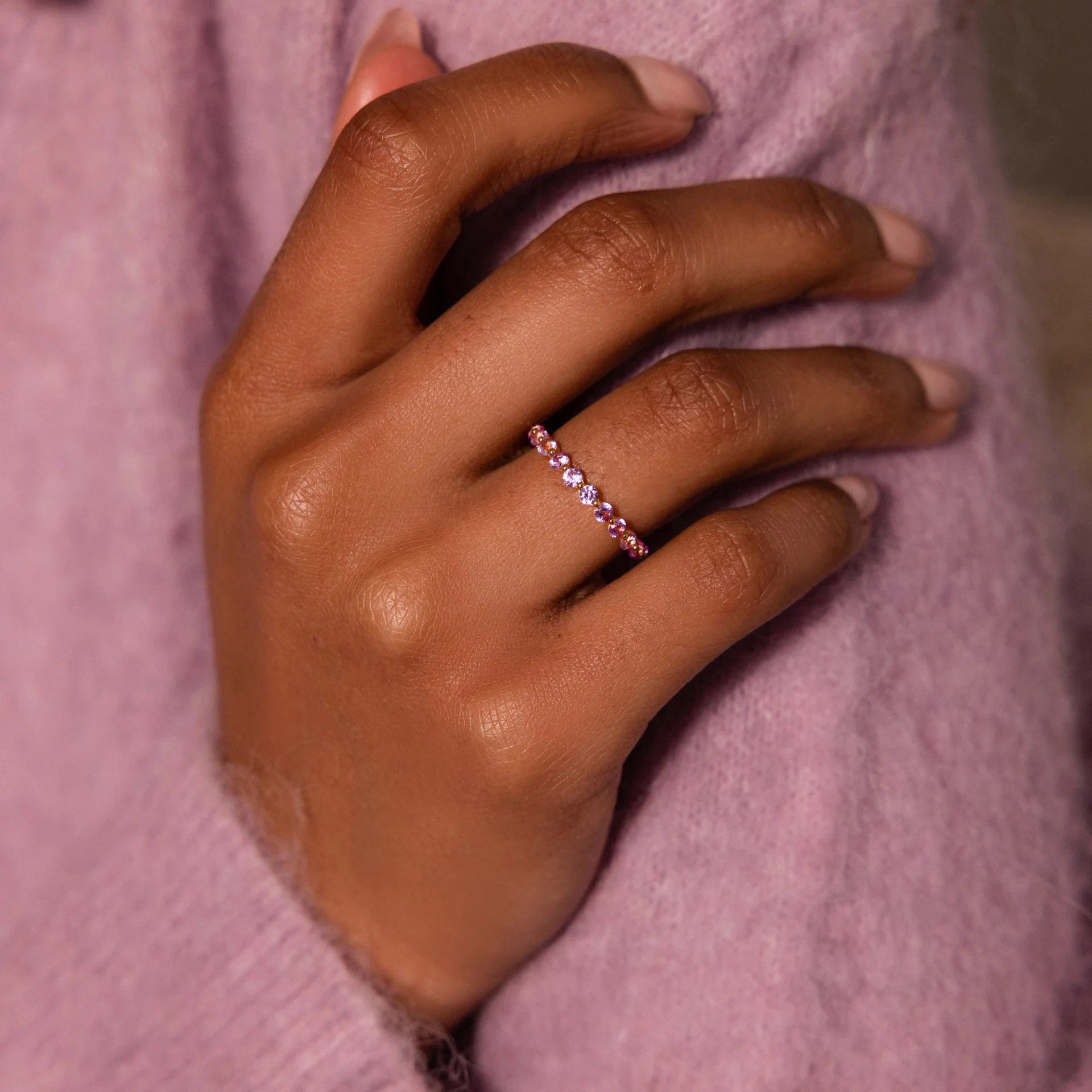 Lace Eternity Alexandrite Ring - Image 2