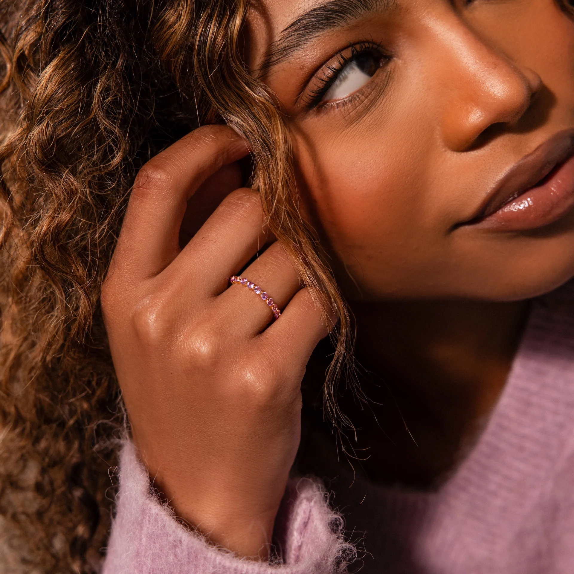 Lace Eternity Pink Tourmaline Ring - Image 4