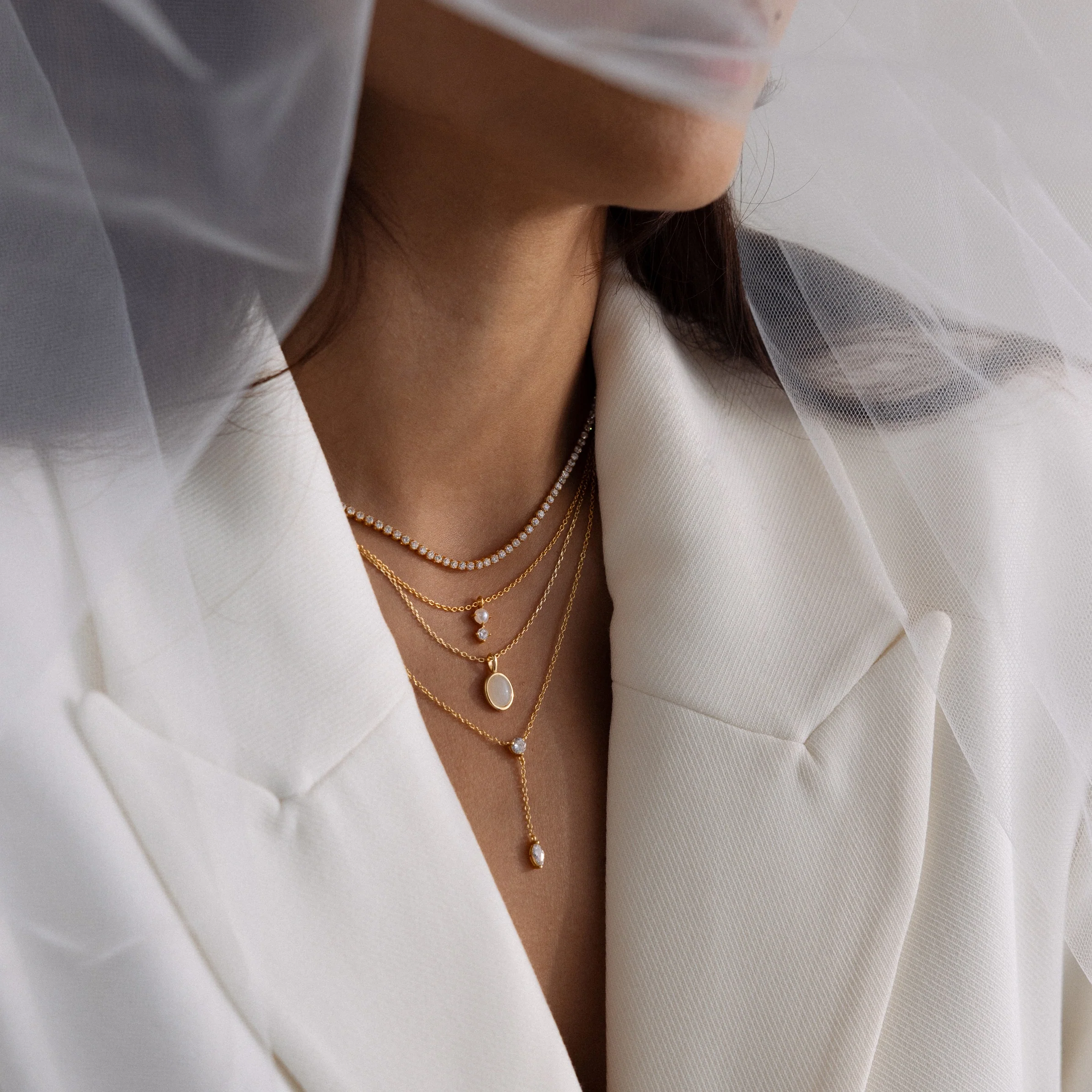 Leena Diamond Lariat Necklace - Image 6
