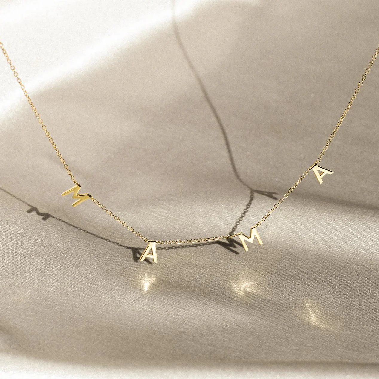 Mama Letter Necklace in 18K Gold - Image 2